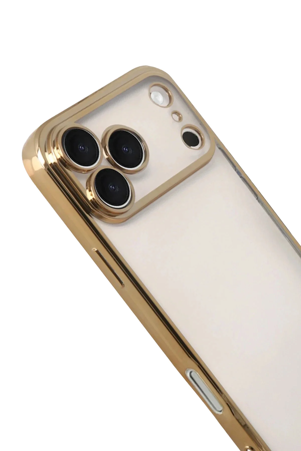 Newface Apple İphone 17 Pro Razer Lensli Silikon - Gold