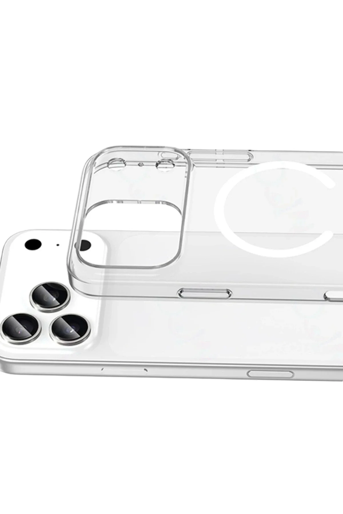 Newface Apple İphone 17 Pro Combo Sert Şeffaf Magsafe Kapak - Şeffaf