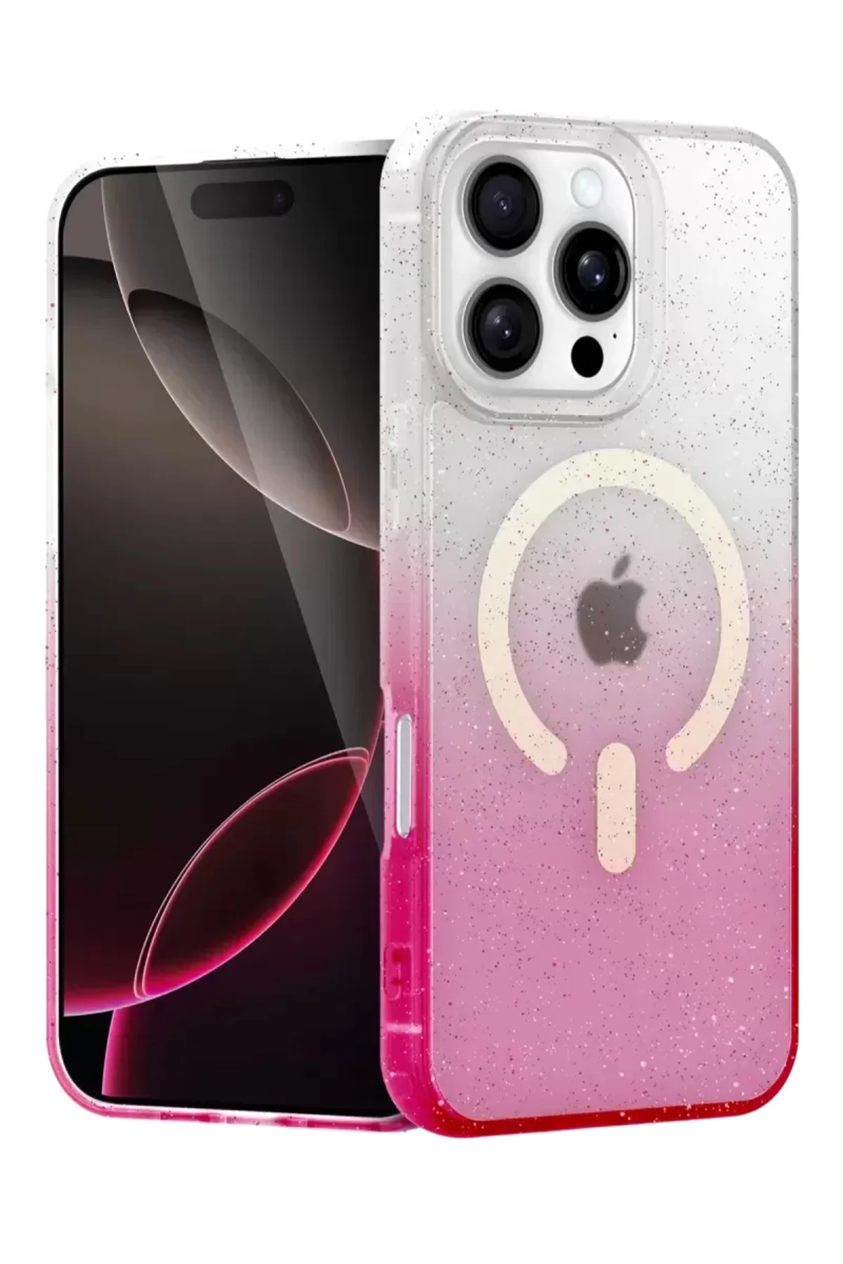 Newface Apple İphone 16 Pro Pummel Shiny Magsafe Kapak - Pembe