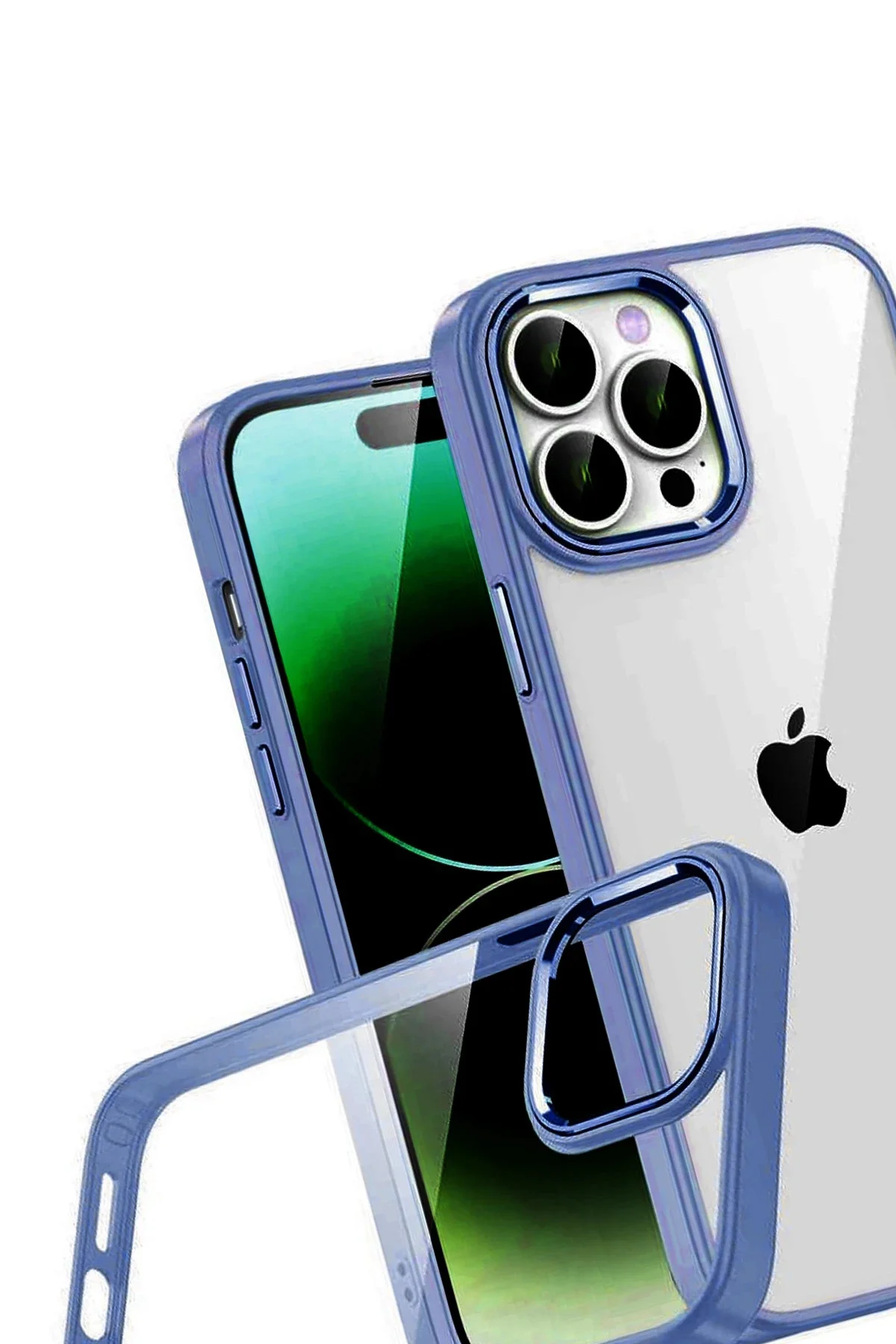 Newface Apple İphone 15 Pro Max Razer Lensli Silikon - Lacivert