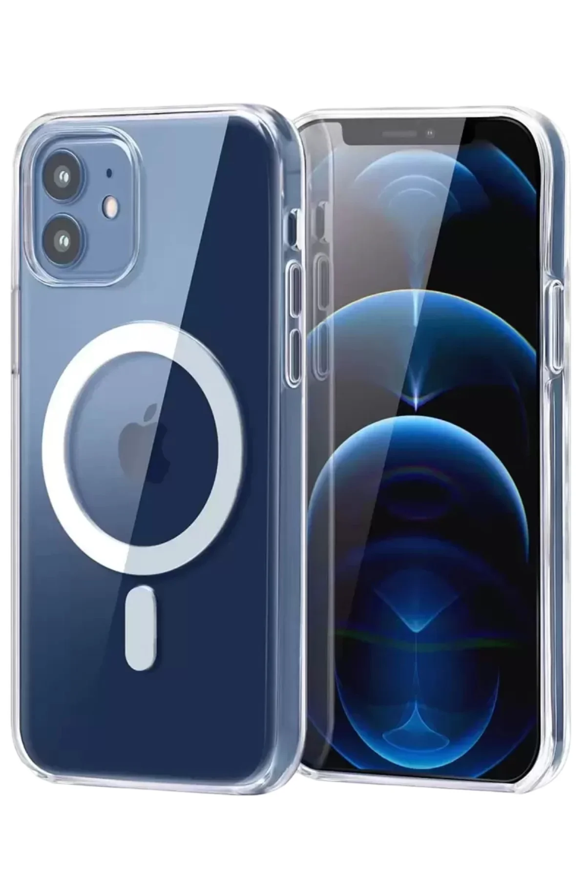 Newface Apple İphone 12 Combo Sert Şeffaf Magsafe Kapak - Şeffaf