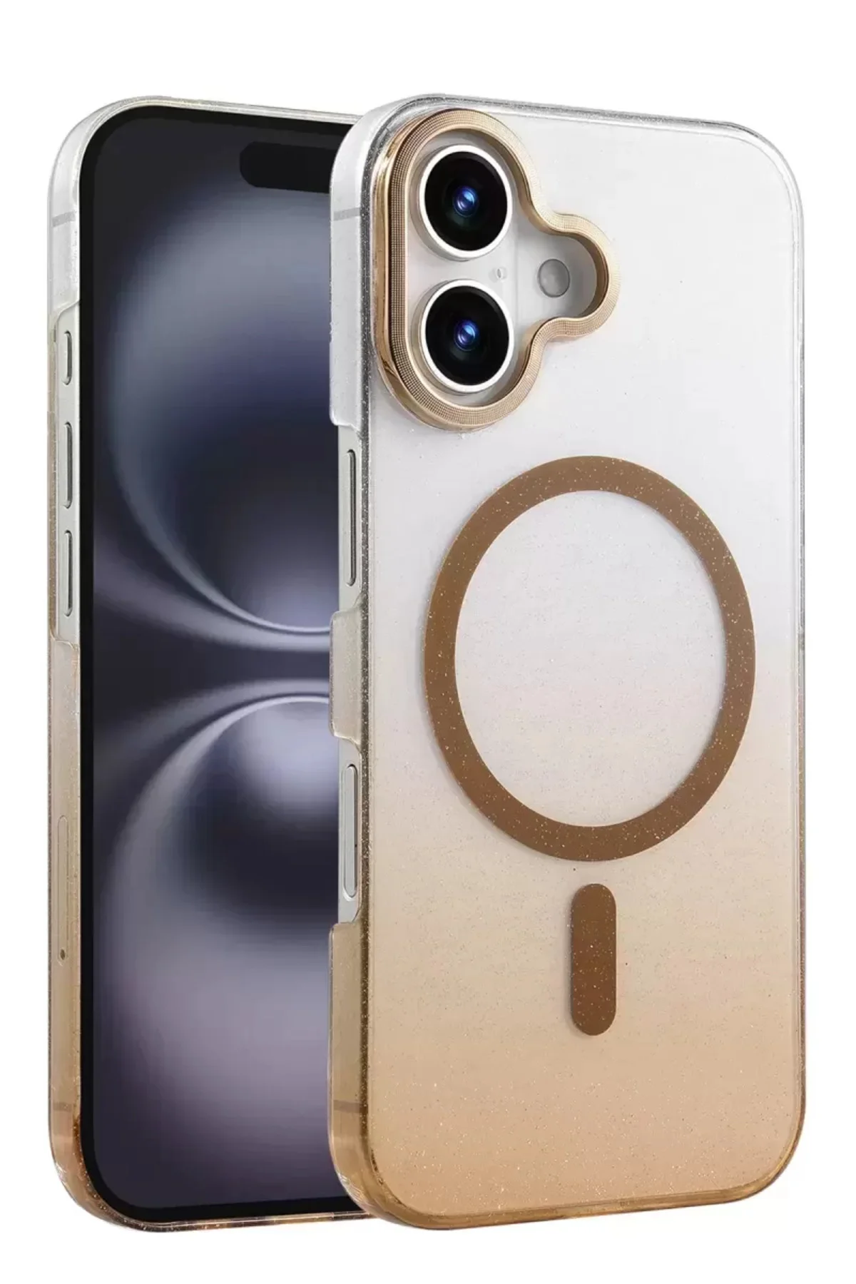 Newface Apple İphone 16 Plus Glossy Magsafe Kapak - Çöl Titanyum