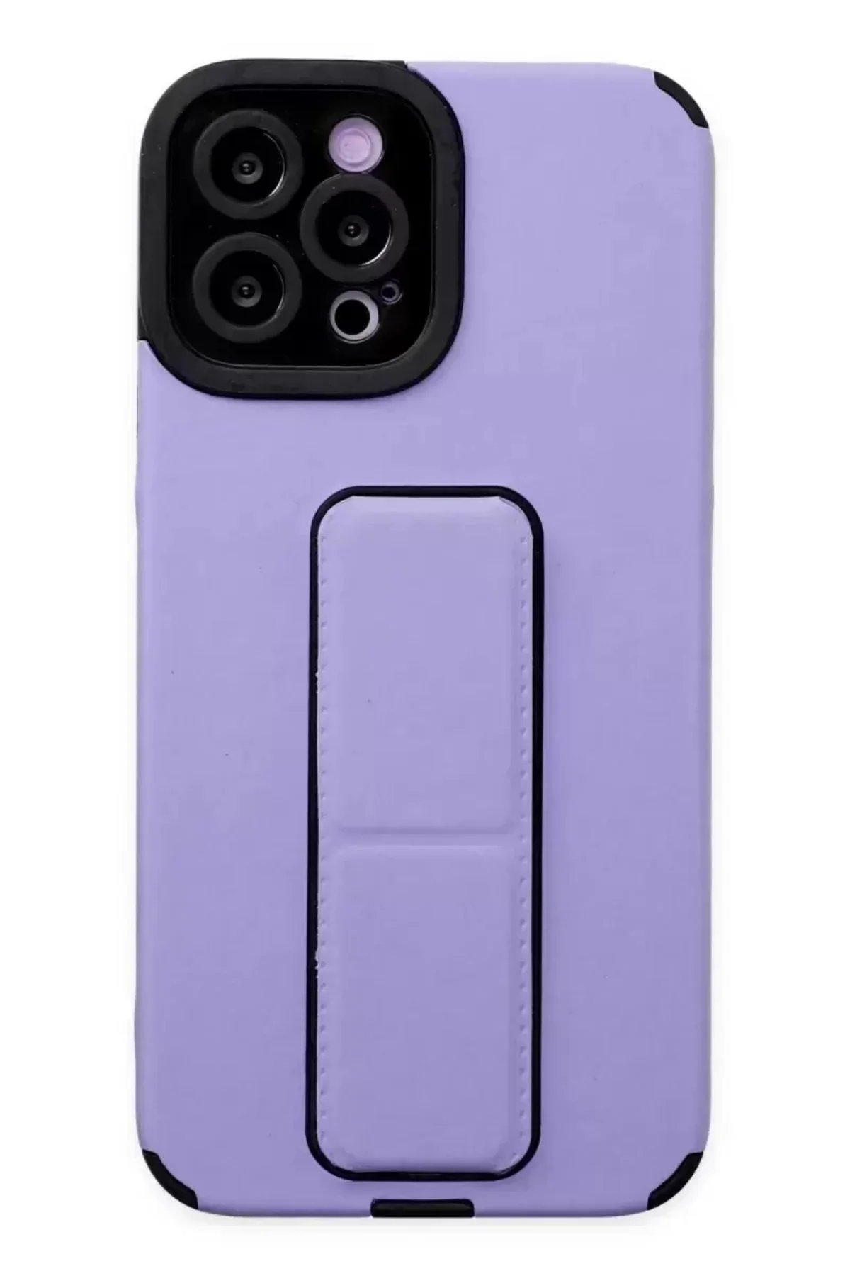 Newface Apple İphone 12 Pro Max Kılıf Mega Standlı Silikon - Lila