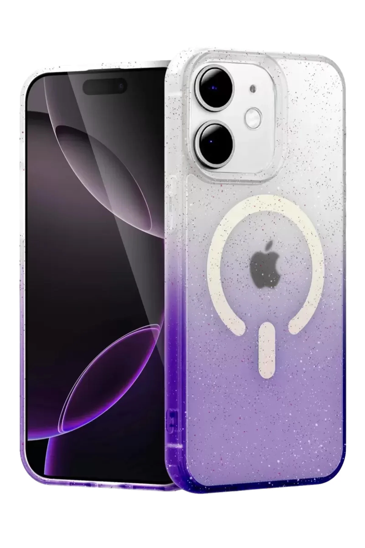 Newface Apple İphone 12 Pummel Shiny Magsafe Kapak - Mor