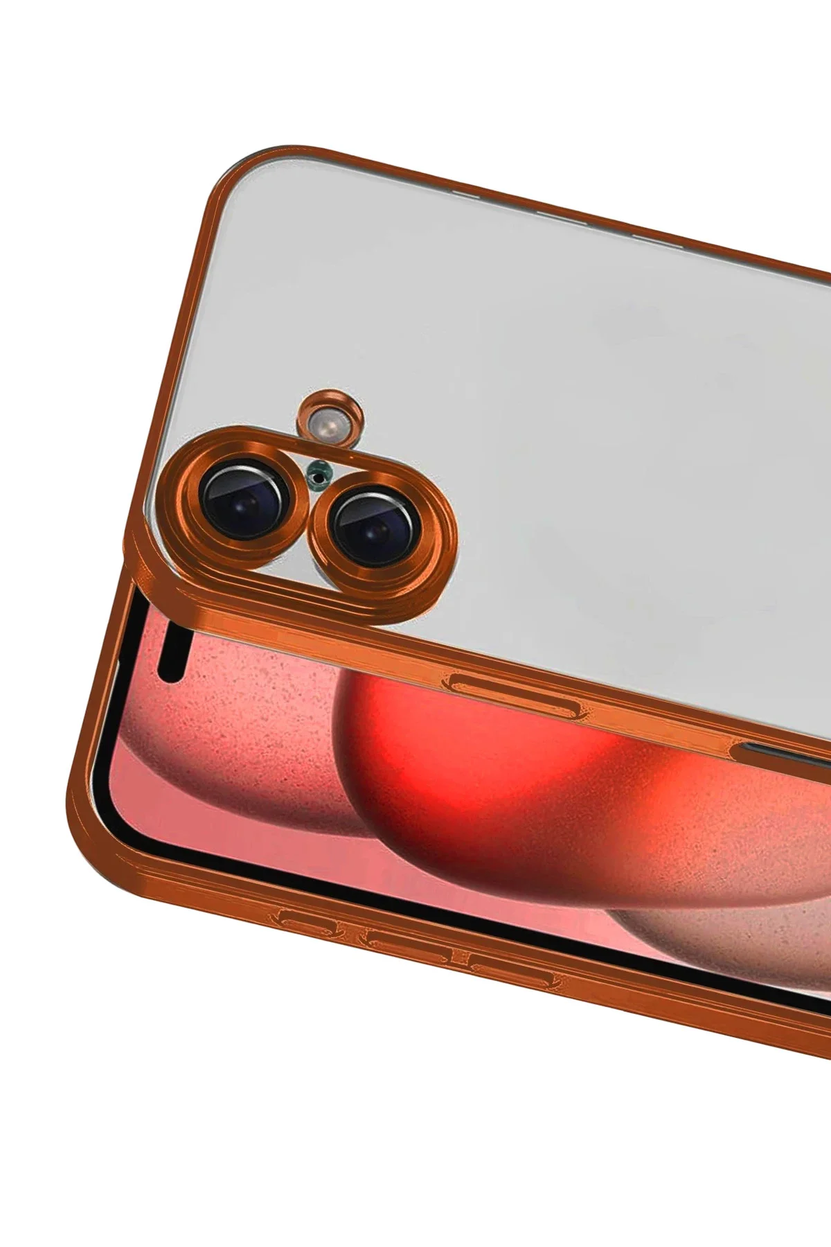 Newface Apple İphone 17 Razer Lensli Silikon - Turuncu