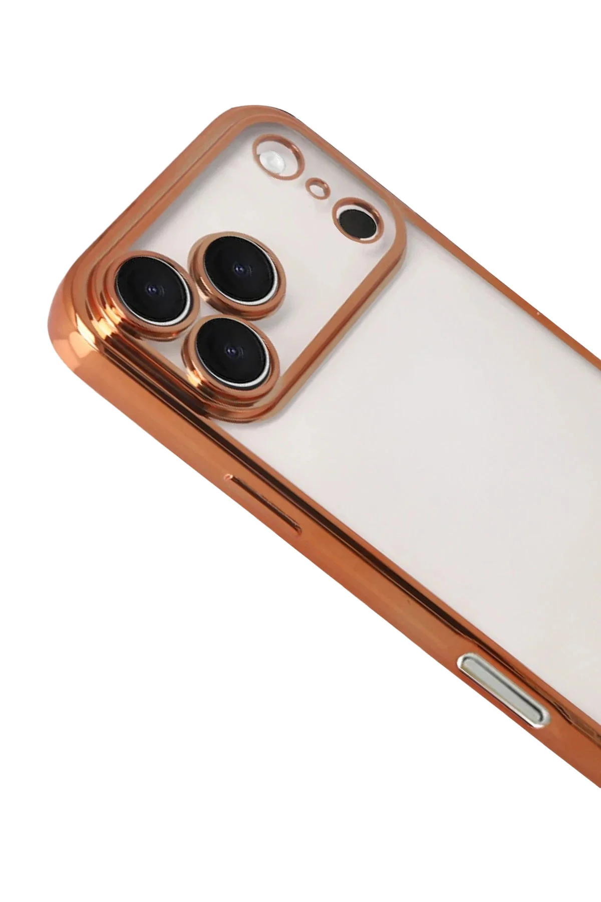 Newface Apple İphone 17 Pro Razer Lensli Silikon - Turuncu