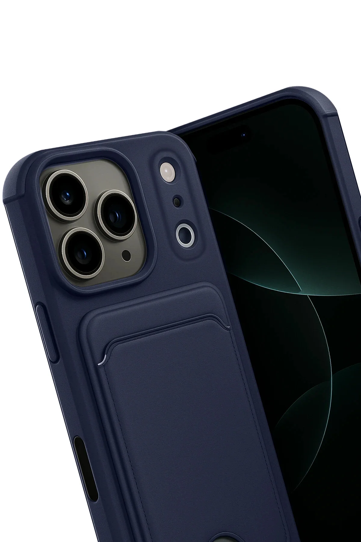 Newface Apple İphone 17 Pro Kelvin Kartvizitli Silikon - Lacivert