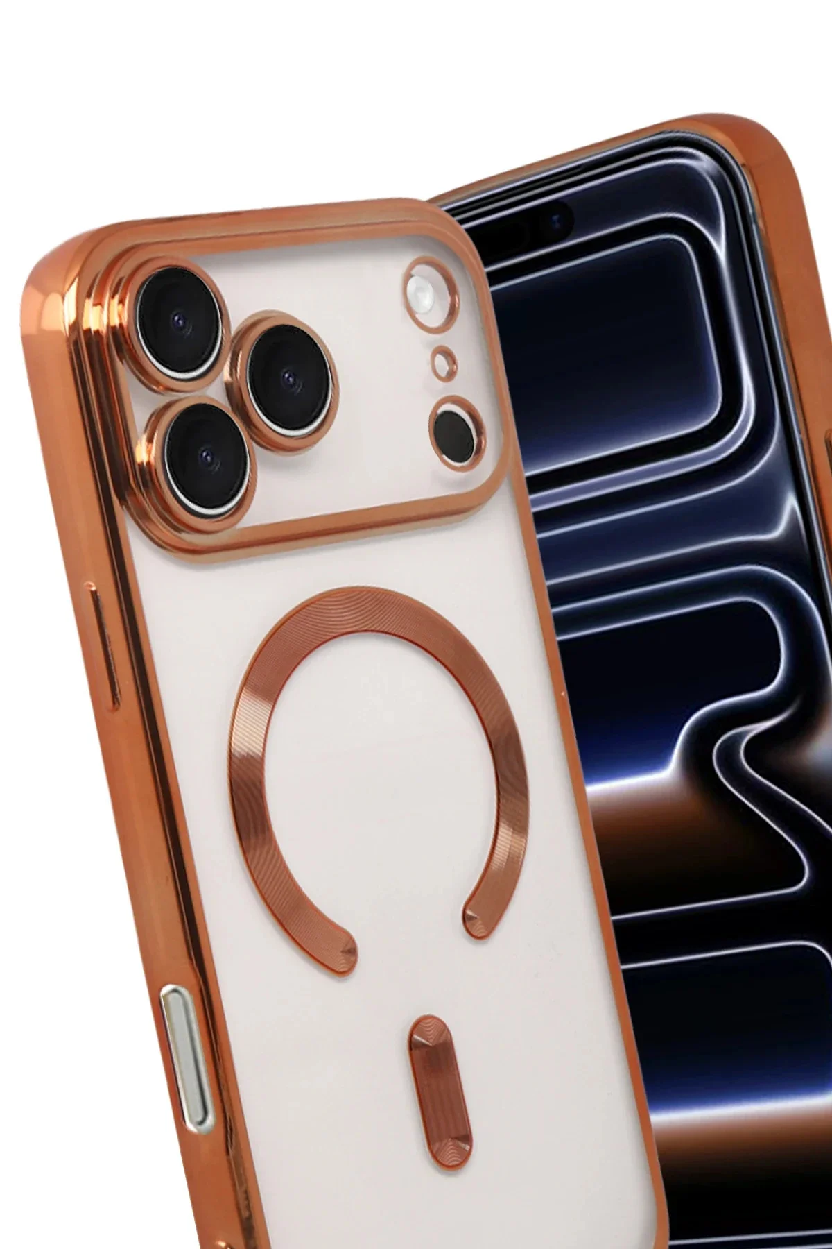 Newface Apple İphone 17 Pro Max Kross Magneticsafe Kapak - Turunc