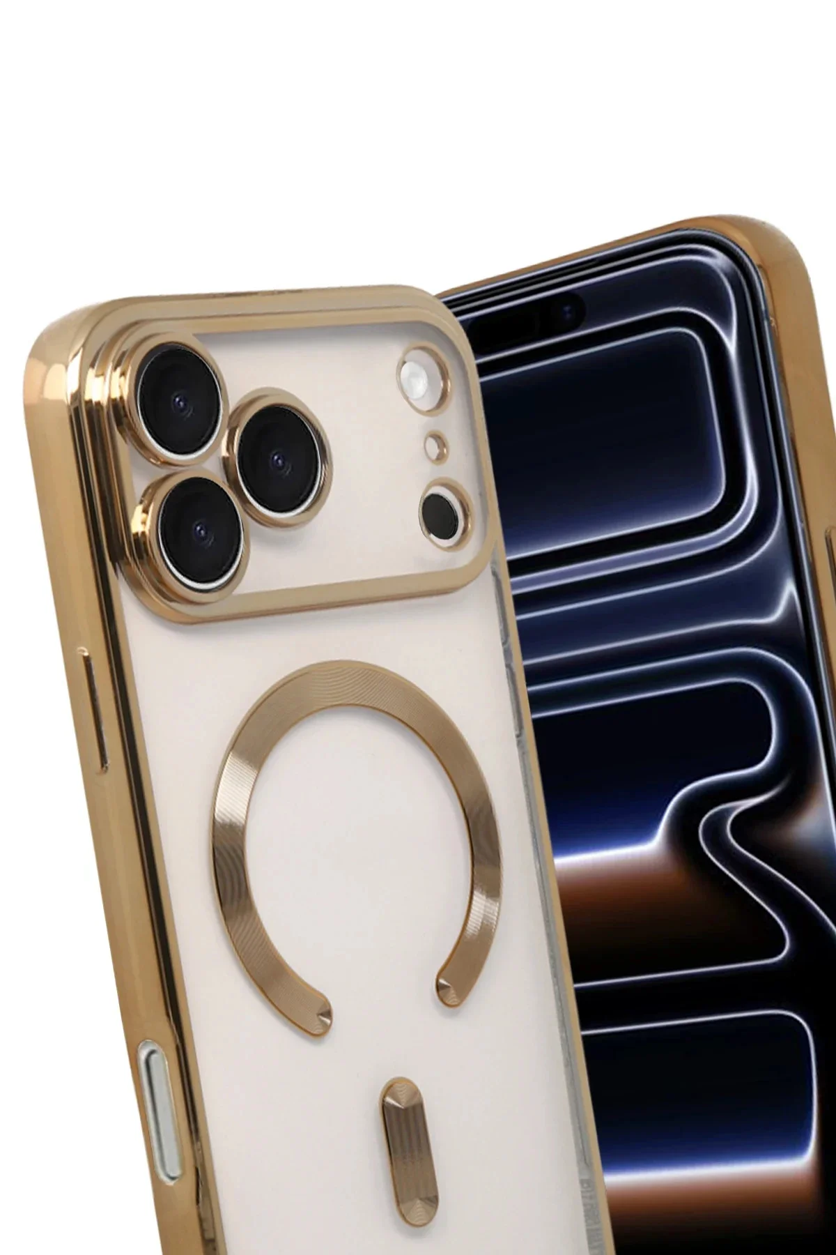 Newface Apple İphone 17 Pro Max Kross Magneticsafe Kapak - Gold