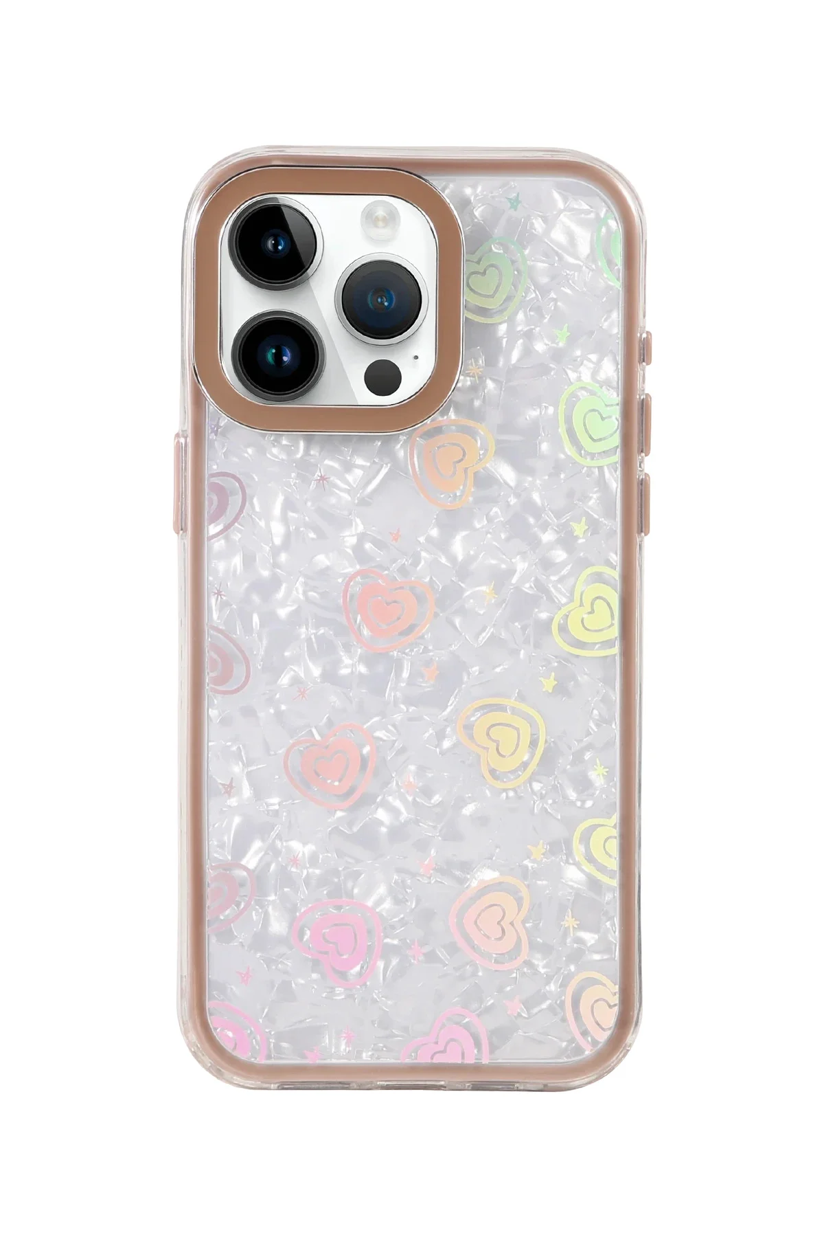Newface Apple İphone 15 Pro Lumi Desenli Kapak - Çöl Titanyum