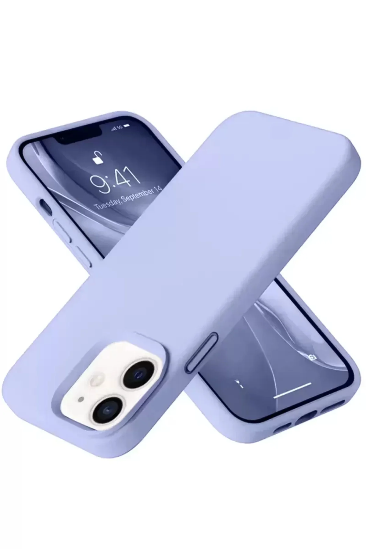 Newface Apple İphone 12 Kılıf Nano İçi Kadife Silikon - Lila