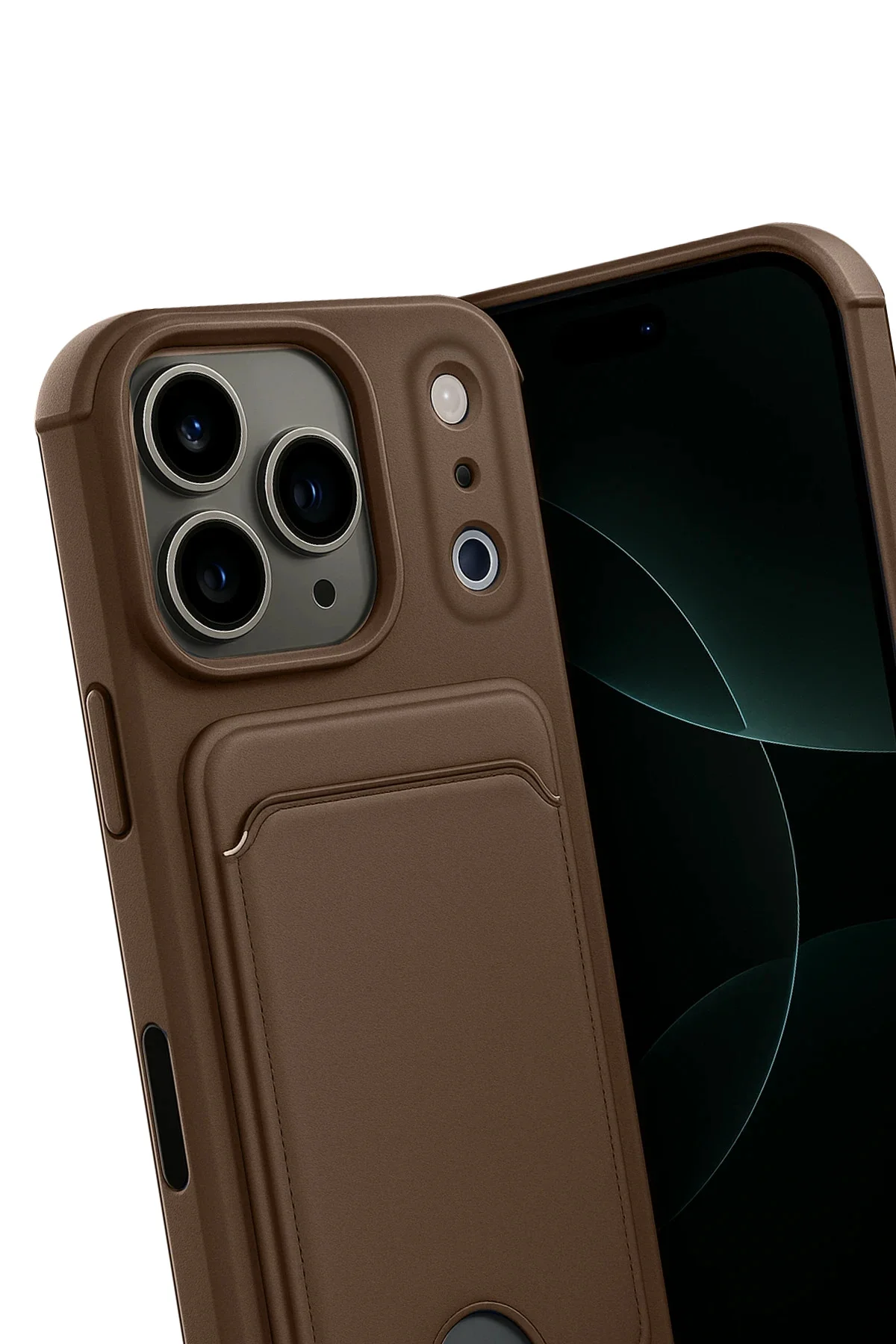Newface Apple İphone 17 Pro Kelvin Kartvizitli Silikon - Kahveren