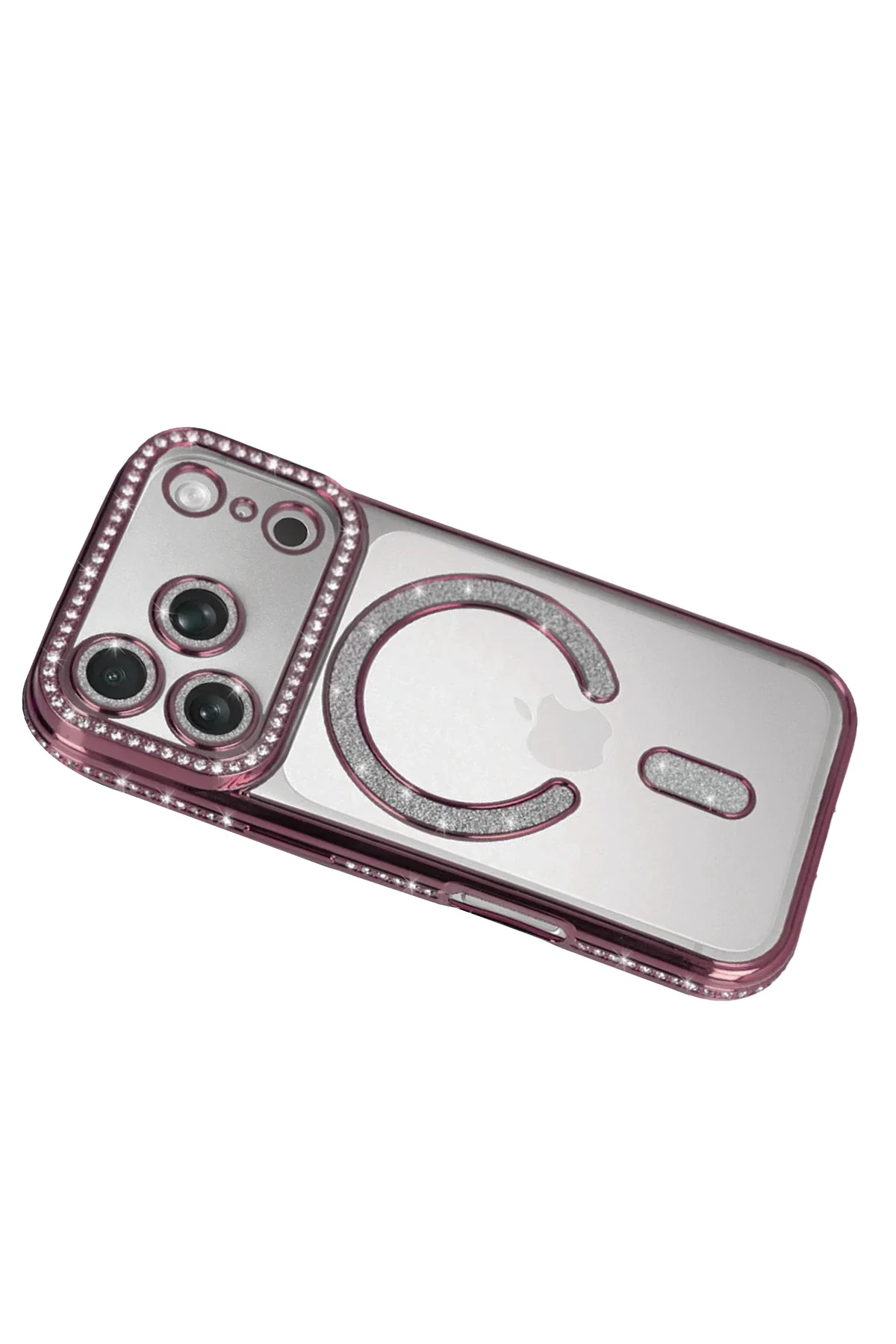 Newface Apple İphone 17 Pro Joke Simli Magneticsafe Kılıf - Pembe