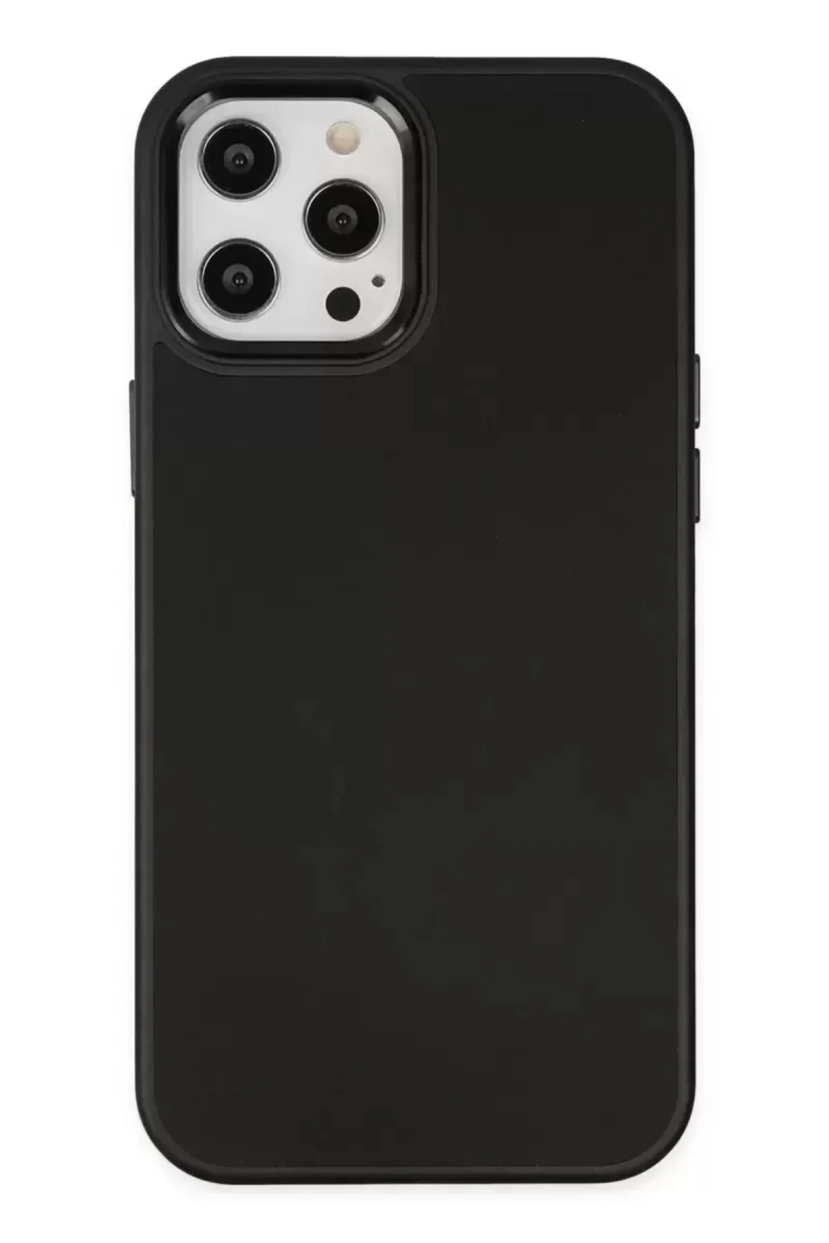 Newface Apple İphone 12 Pro Max Kılıf Asya Deri Silikon - Siyah