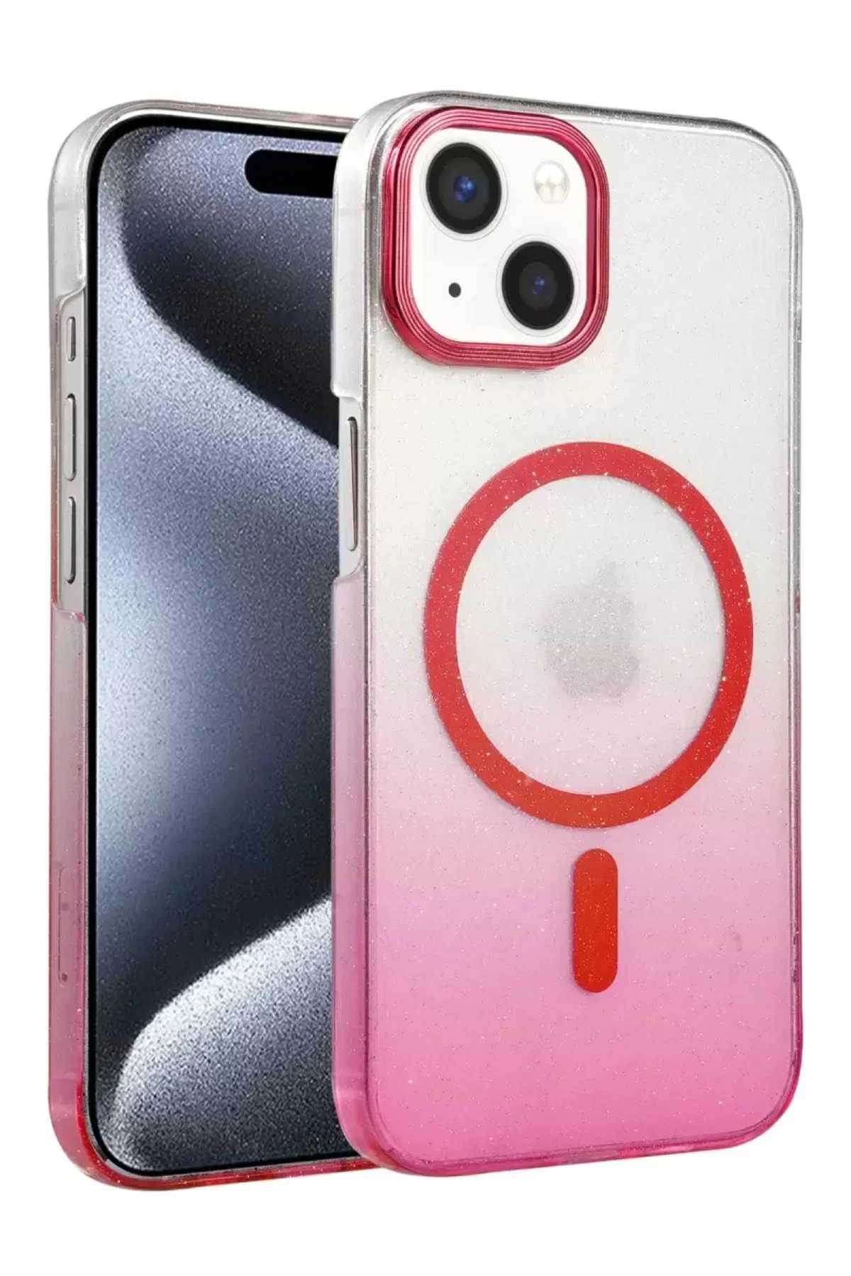 Newface Apple İphone 15 Plus Glossy Magsafe Kapak - Pembe