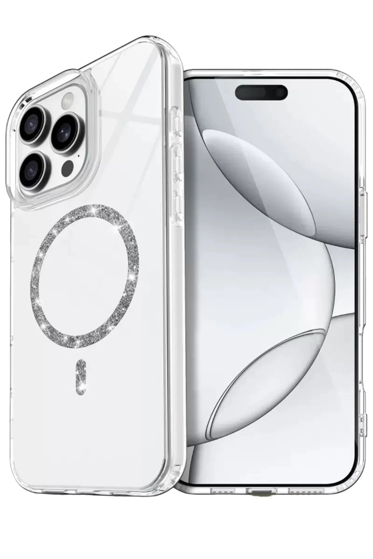 Newface Apple İphone 16 Pro Max Live Diamond Magsafe Kapak - Şeffaf
