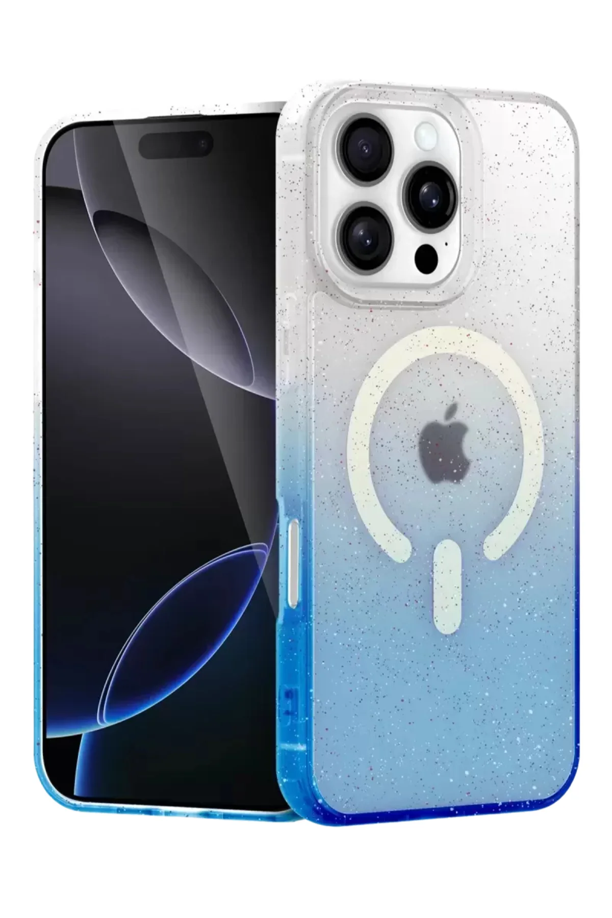 Newface Apple İphone 16 Pro Max Pummel Shiny Magsafe Kapak - Mavi