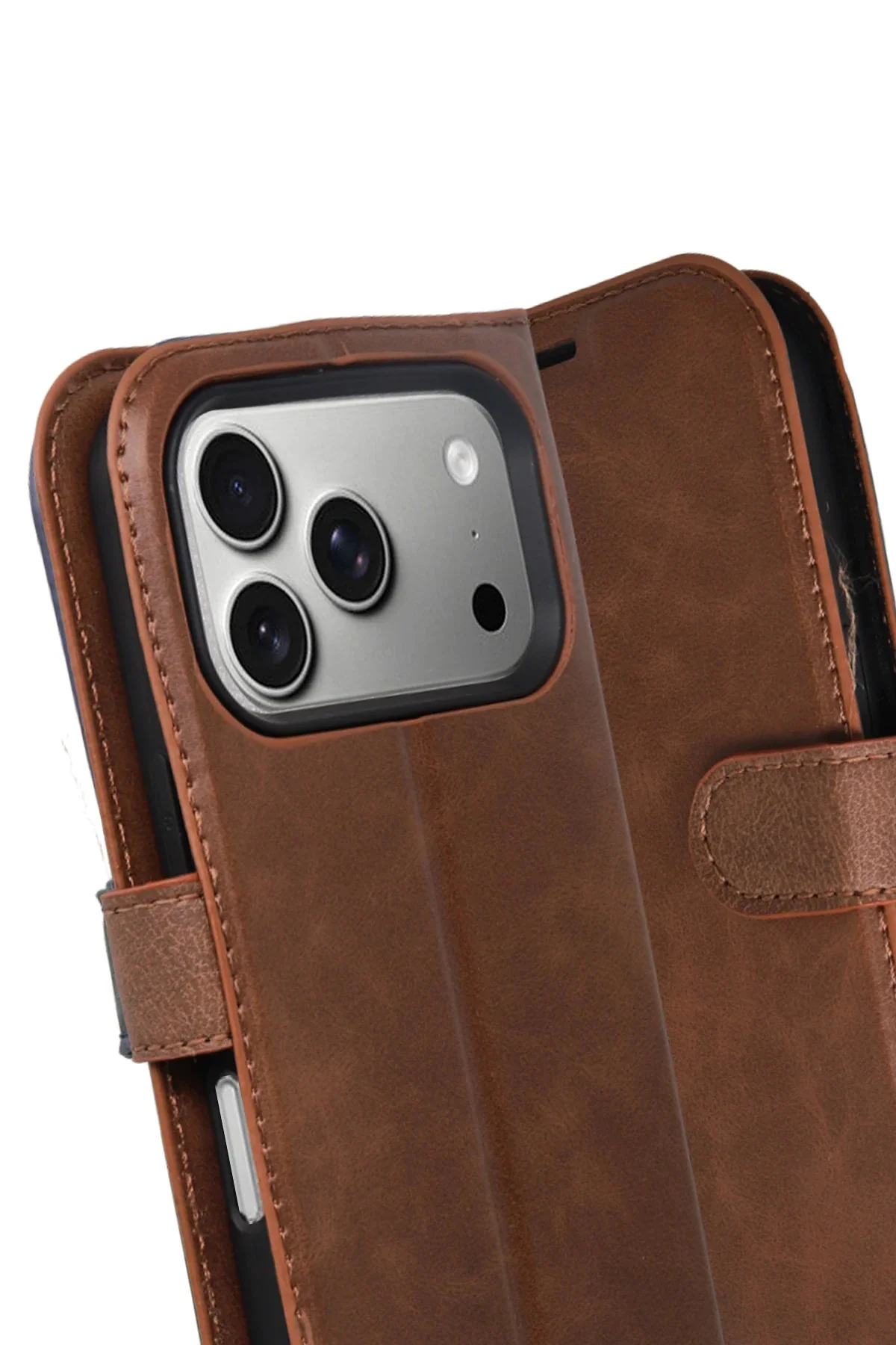 Newface Apple İphone 17 Pro Trend S Plus Kapaklı Kılıf - Taba