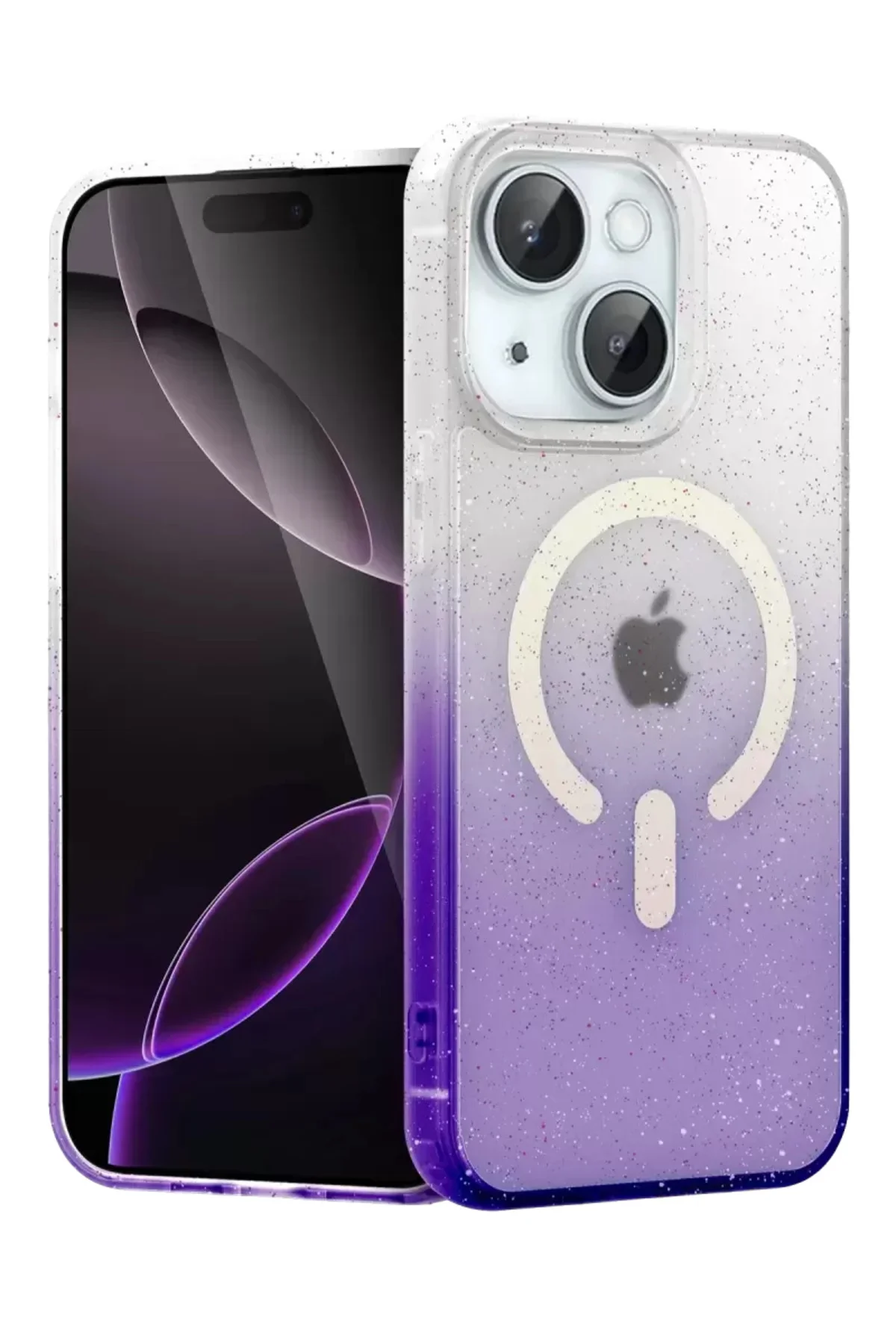 Newface Apple İphone 14 Pummel Shiny Magsafe Kapak - Mor