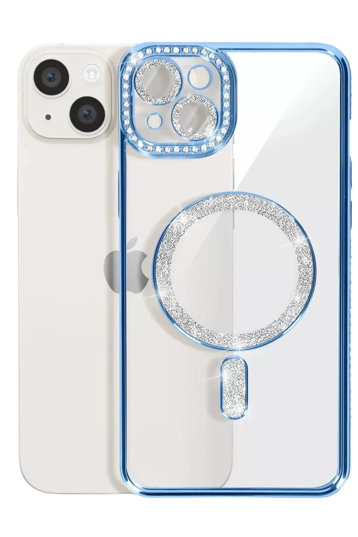 Newface Apple iPhone 15 Kılıf Joke Simli Magneticsafe Kılıf - Mav