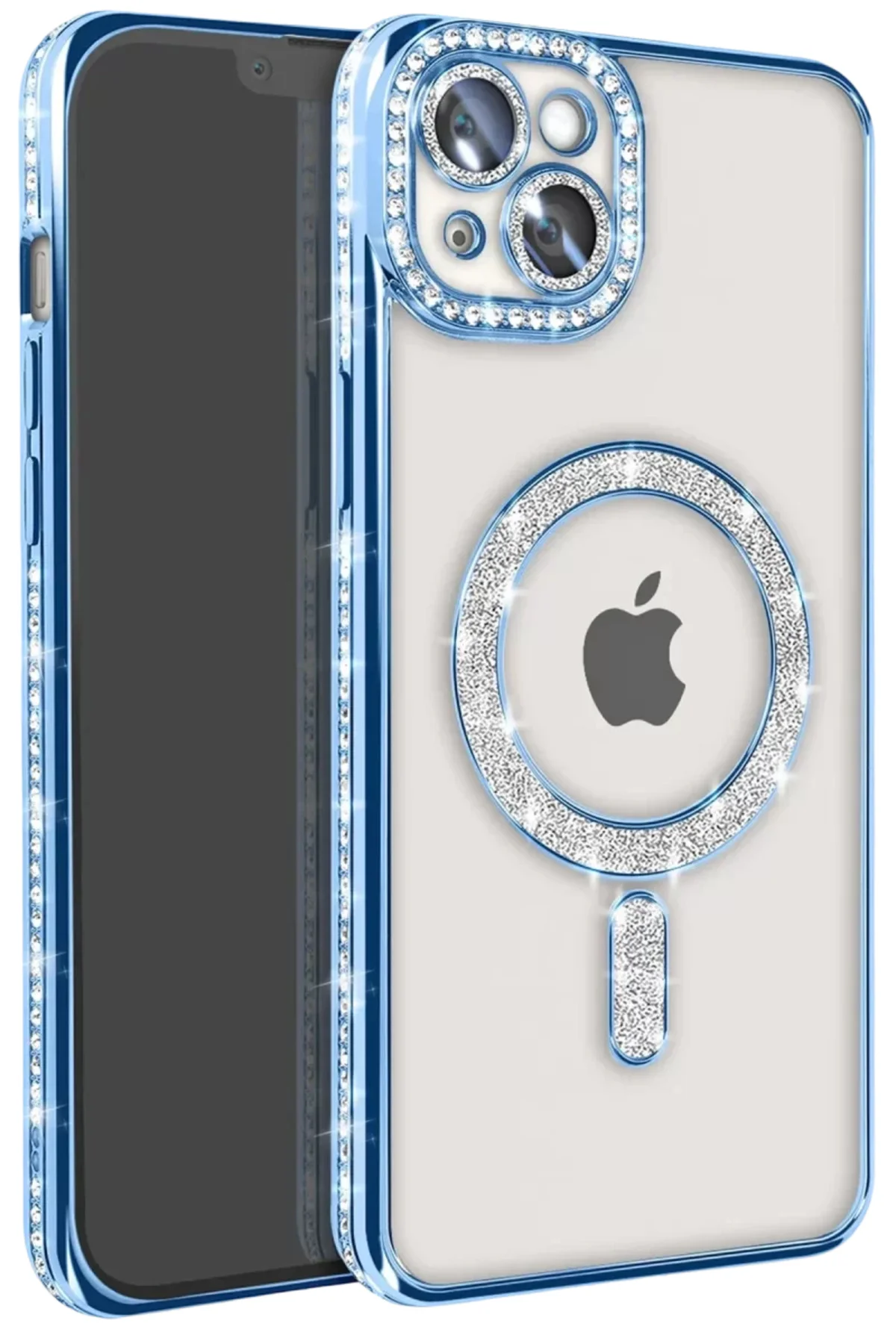 Newface Apple iPhone 15 Kılıf Joke Simli Magneticsafe Kılıf - Mav