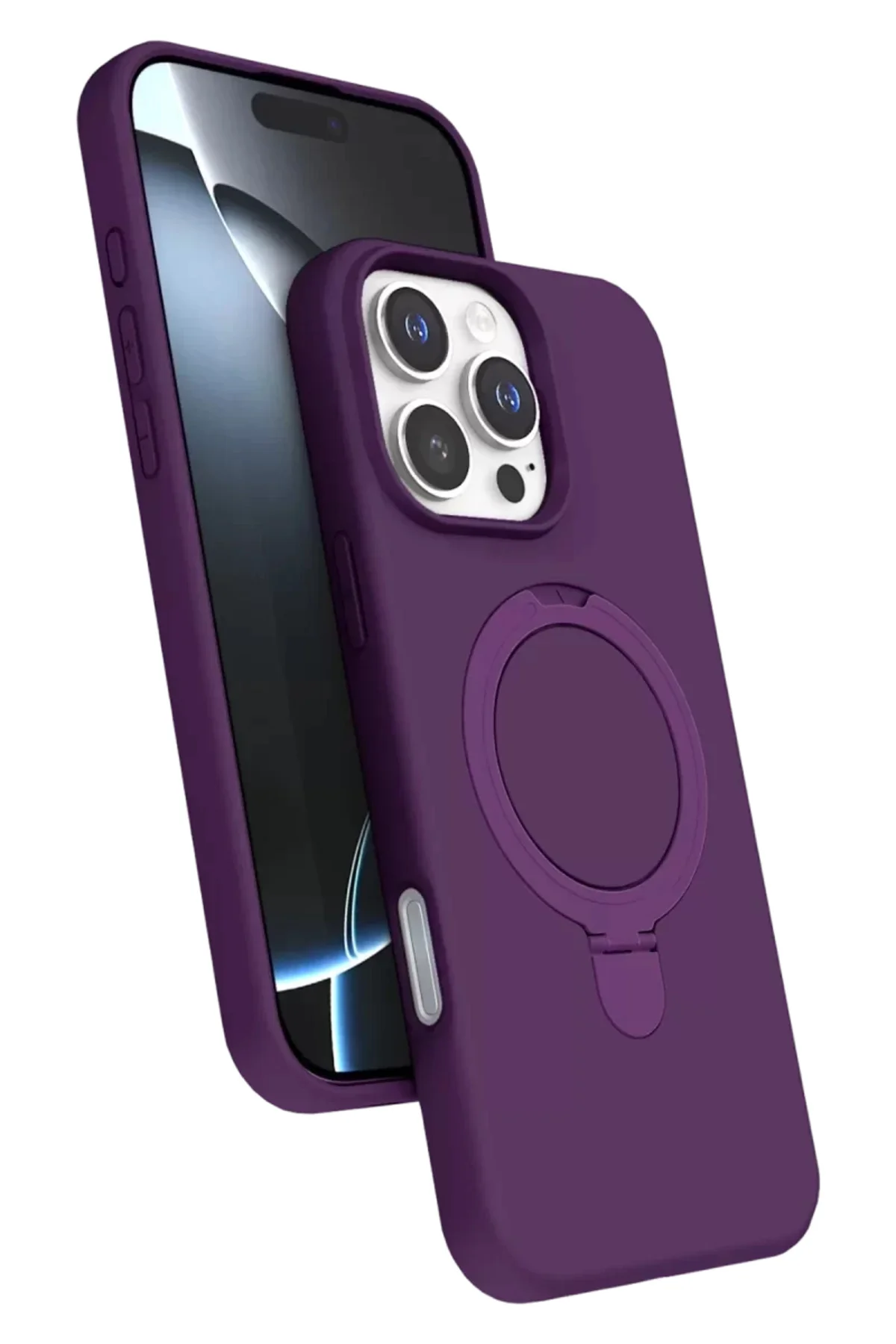 Newface Apple İphone 16 Pro Max Regal Magsafe Standlı Kapak - Derin Mor