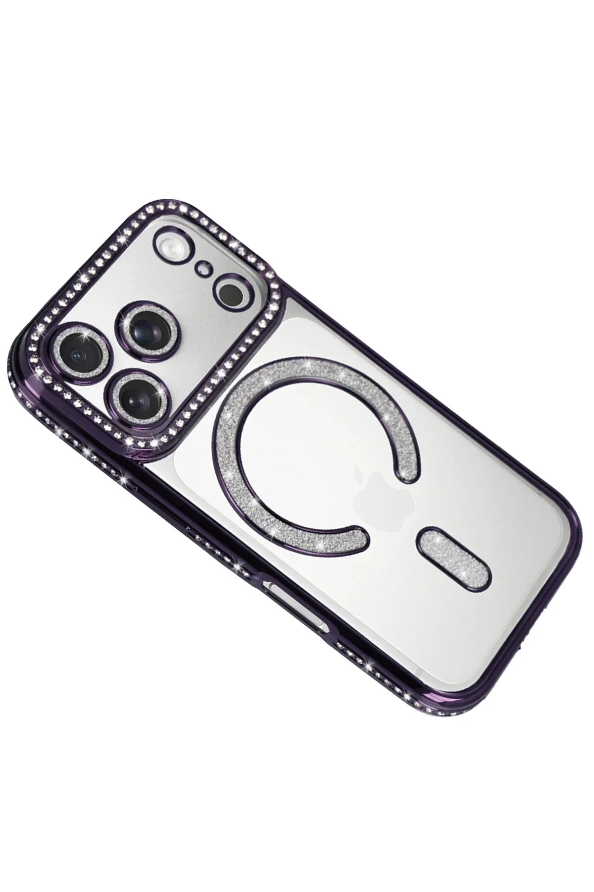 Newface Apple İphone 17 Pro Max Joke Simli Magneticsafe Kılıf - Derin Mor