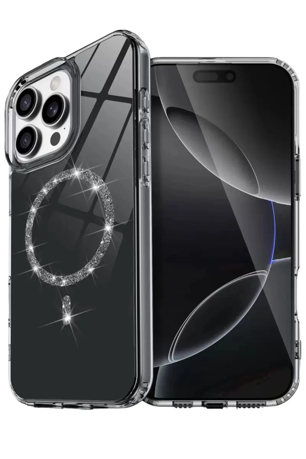 Newface Apple İphone 16 Pro Live Diamond Magsafe Kapak - Siyah