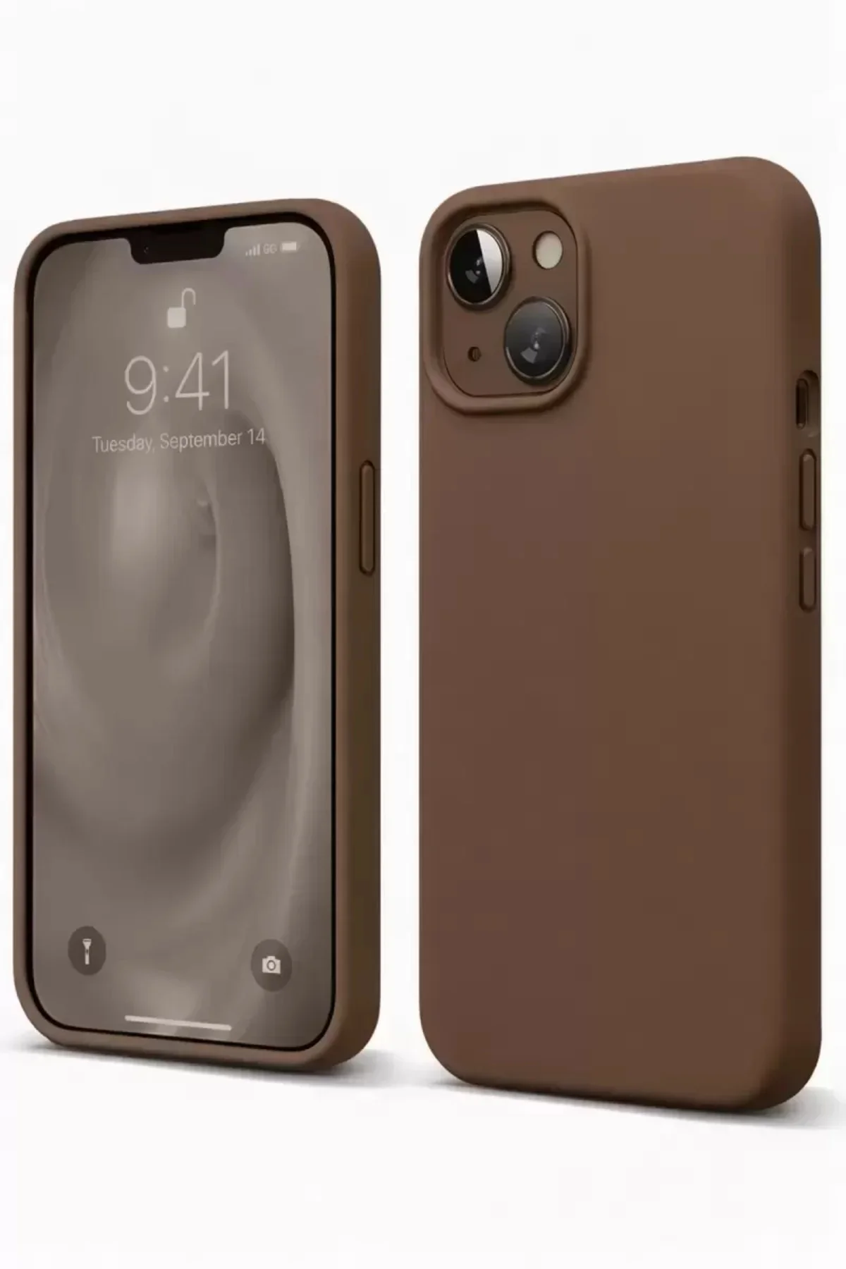 Newface Apple İphone 14 Kılıf First Silikon - Kahverengi