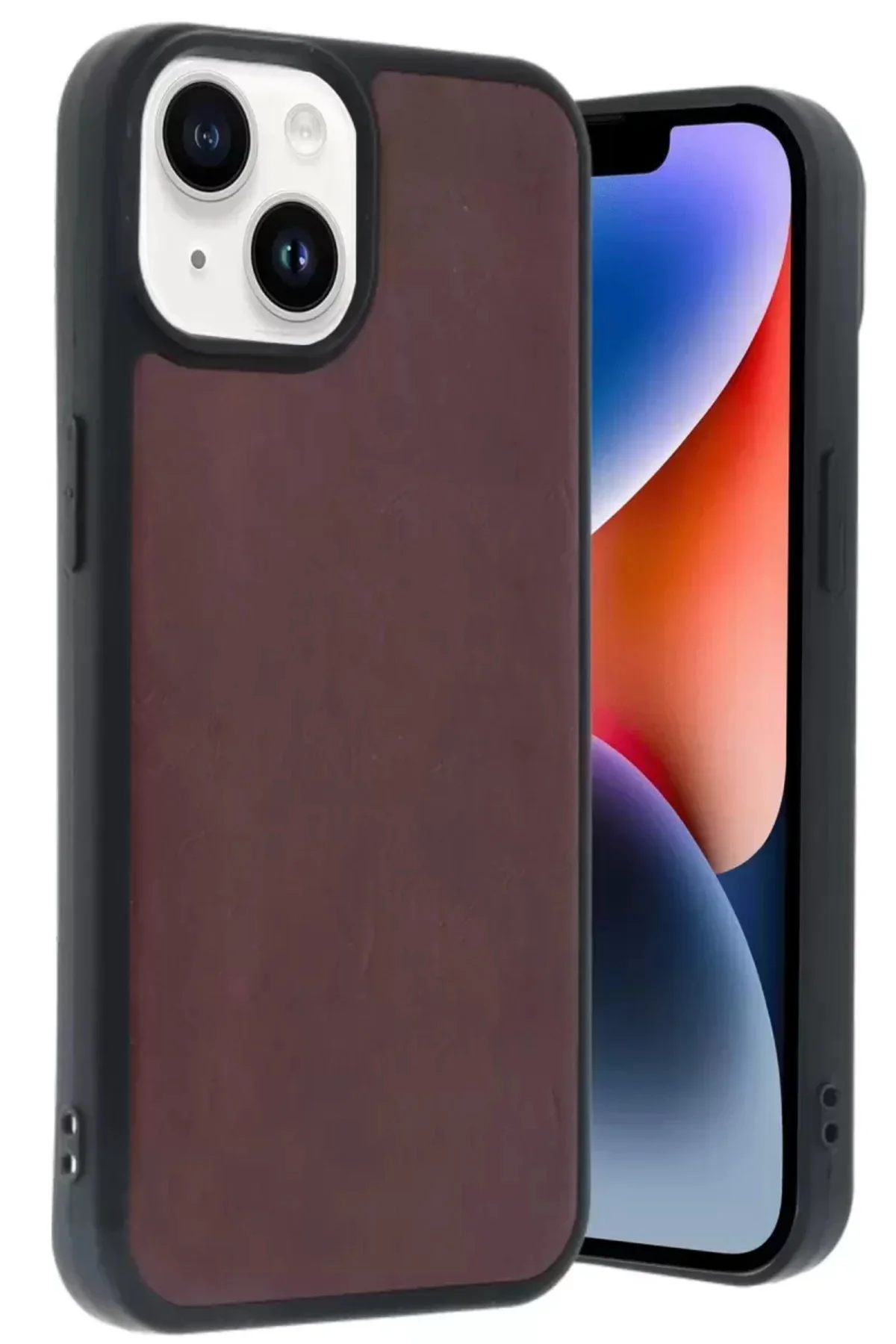 Newface Apple İphone 14 Kılıf Aras Deri Kapak - Bordo