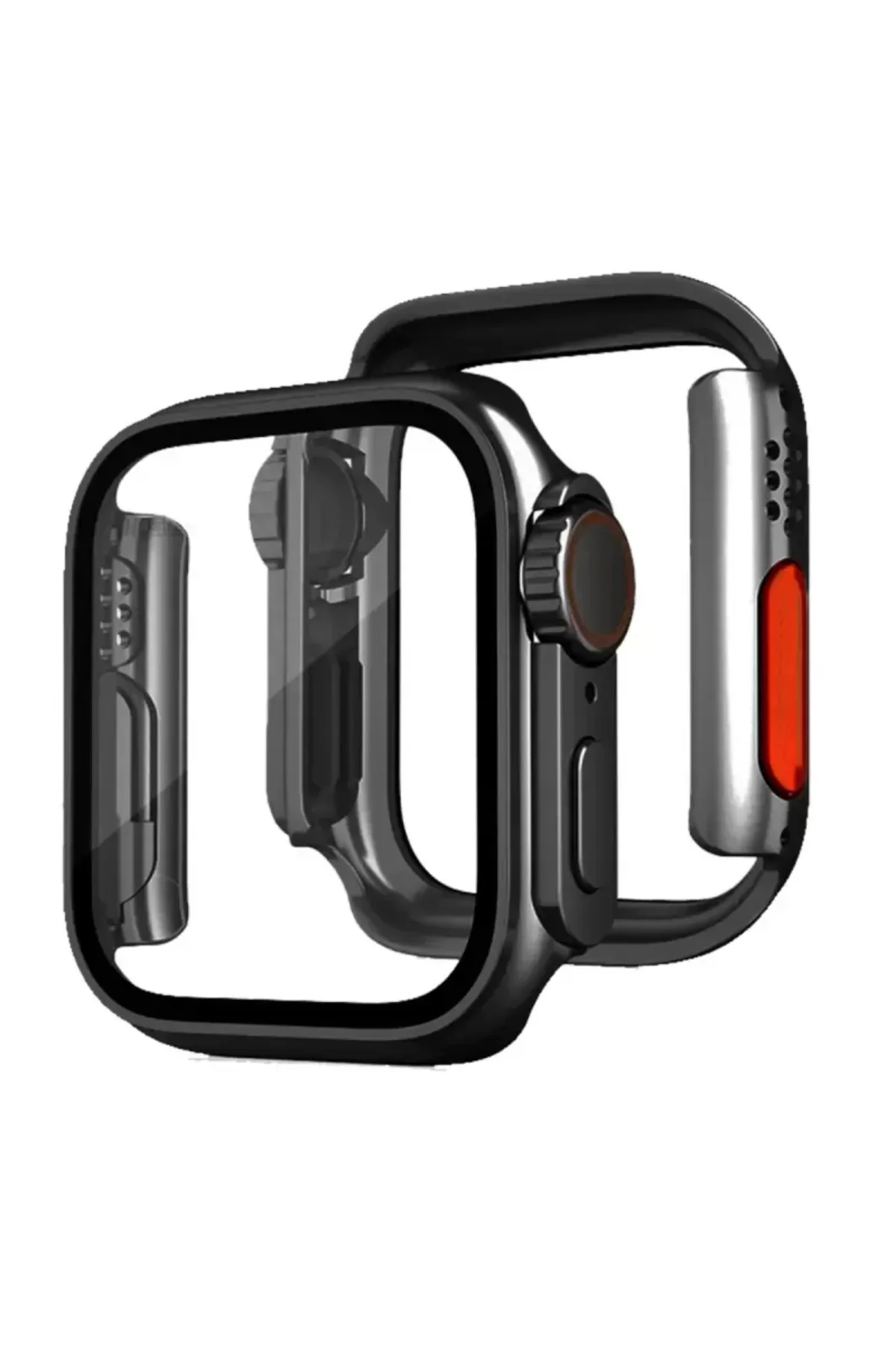 Newface Apple Watch 44mm Watch 49mm Kasa Dönüştürücü Ve Ekran Koruyucu - Siyah