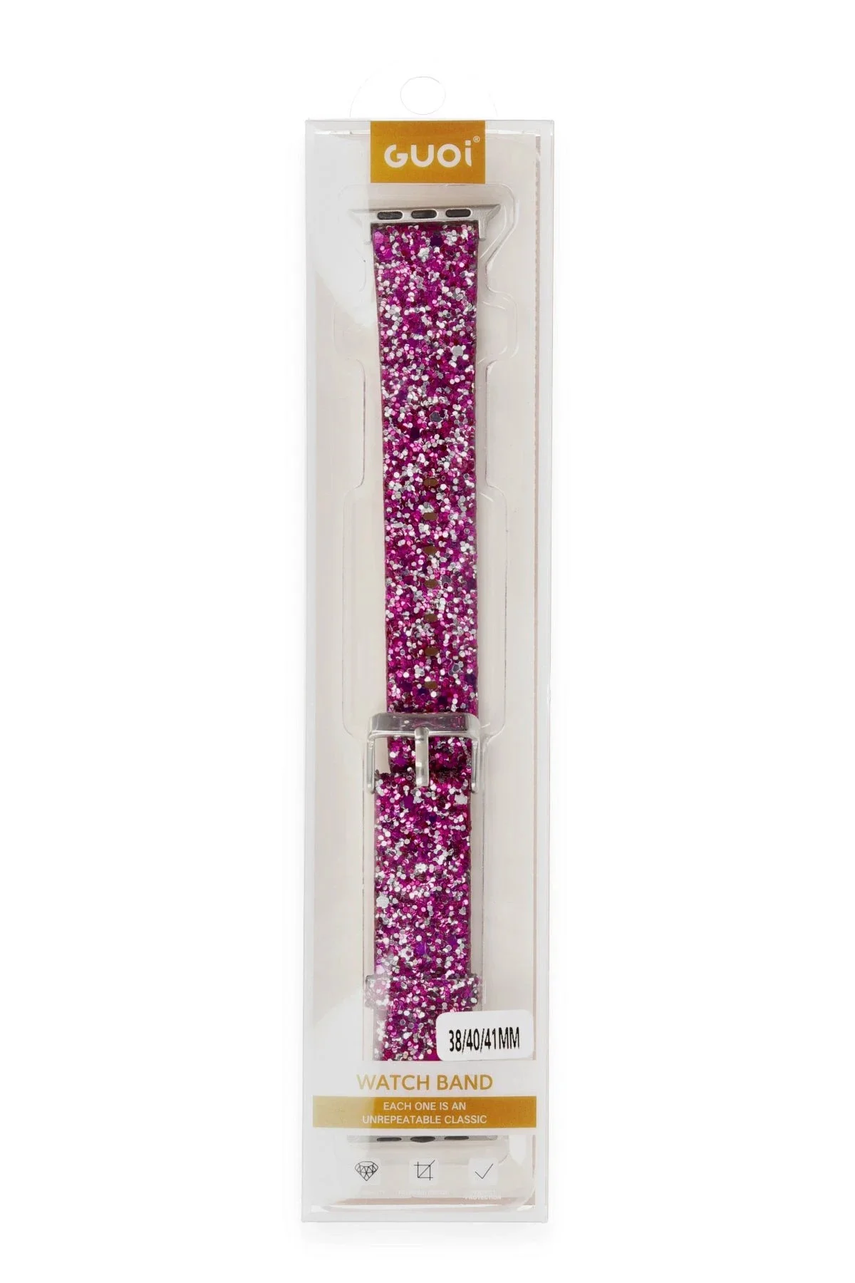 Newface Apple Watch 38mm Starry Taşlı Kordon - Derin Mor
