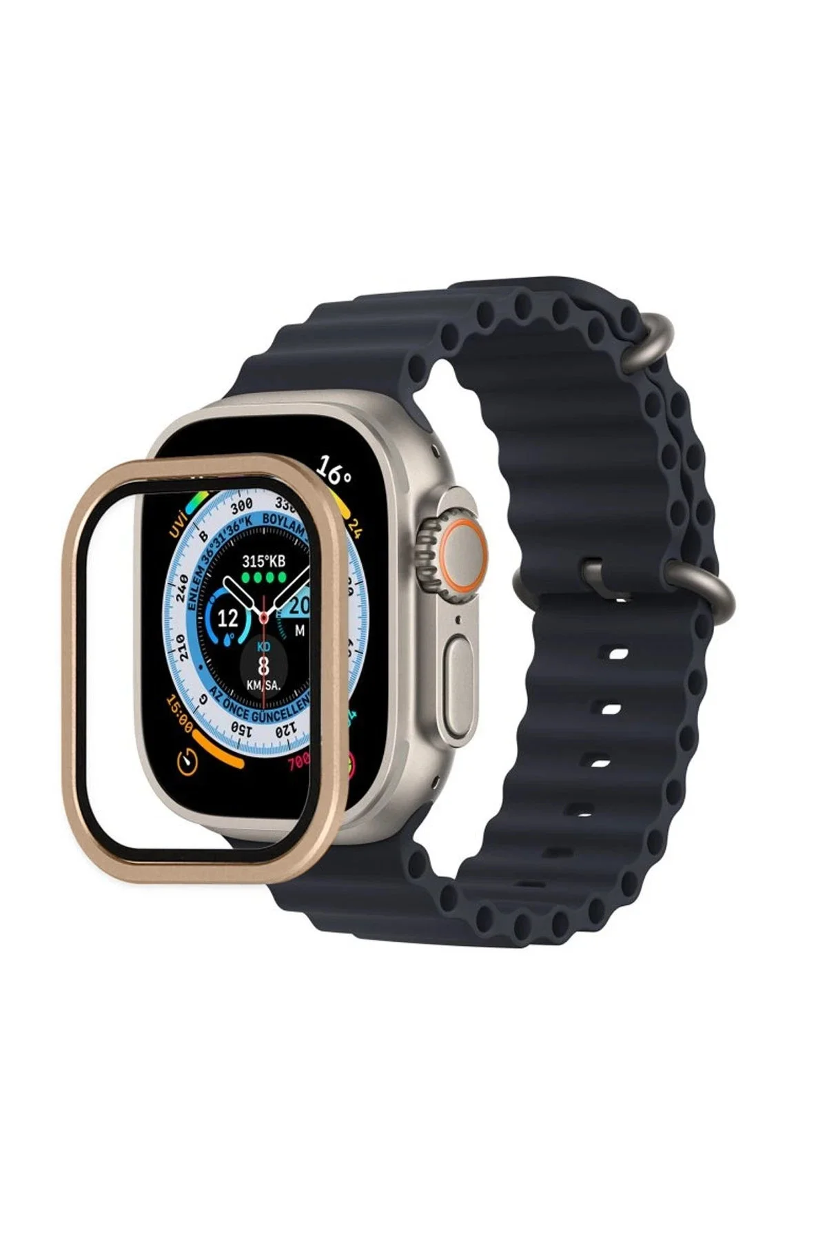 Newface Apple Watch Ultra 49mm Alüminyum Kasa Cam Ekran Koruyucu 
