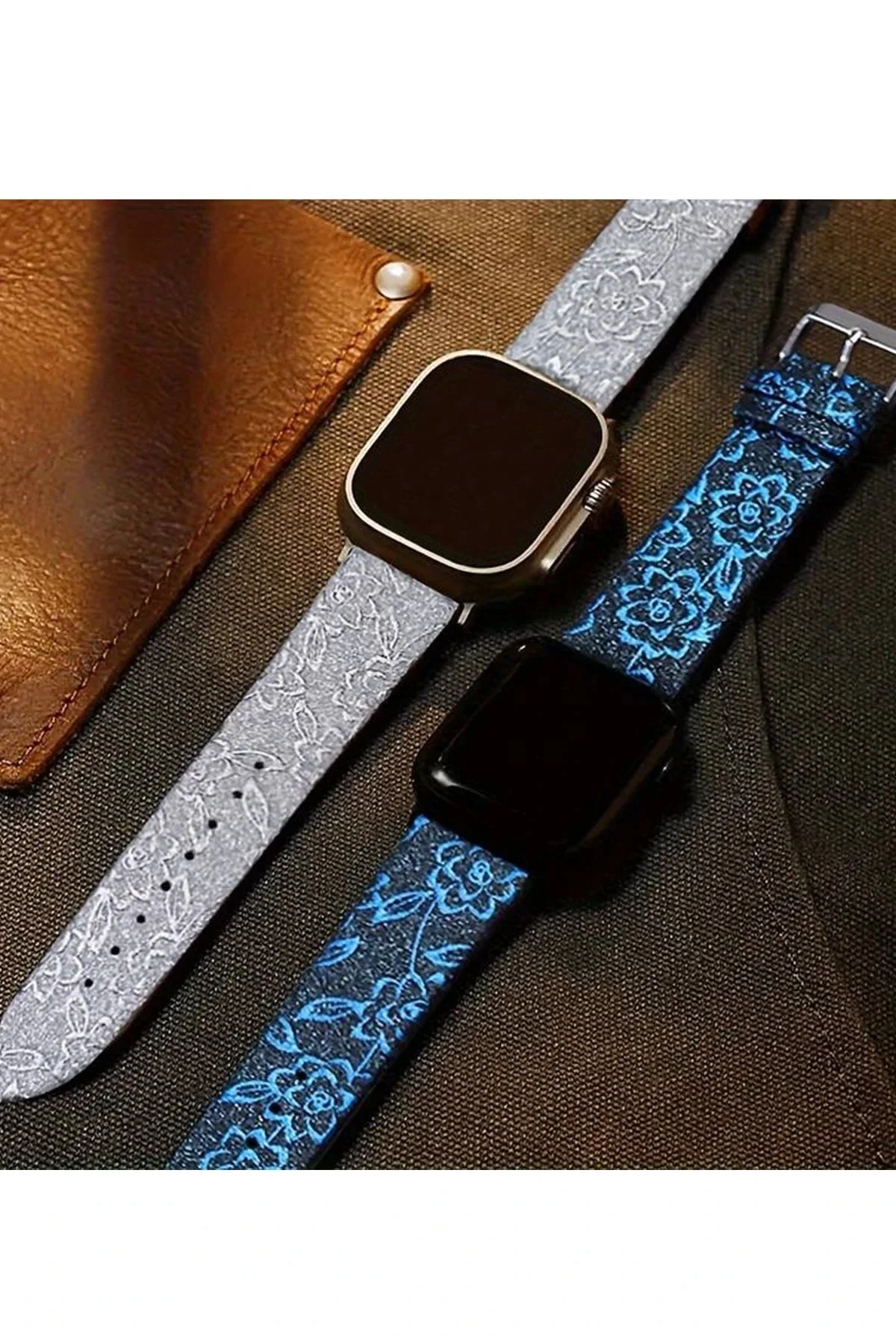 Newface Apple Watch 38mm Creeper Desenli Kordon - Kahverengi