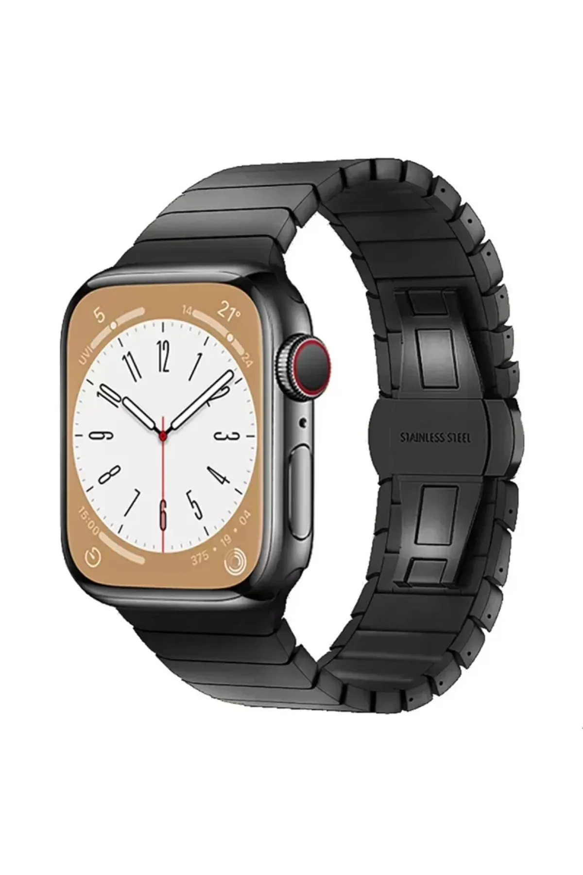 Newface Apple Watch 38mm Kr413 Fine Steel Kordon - Siyah