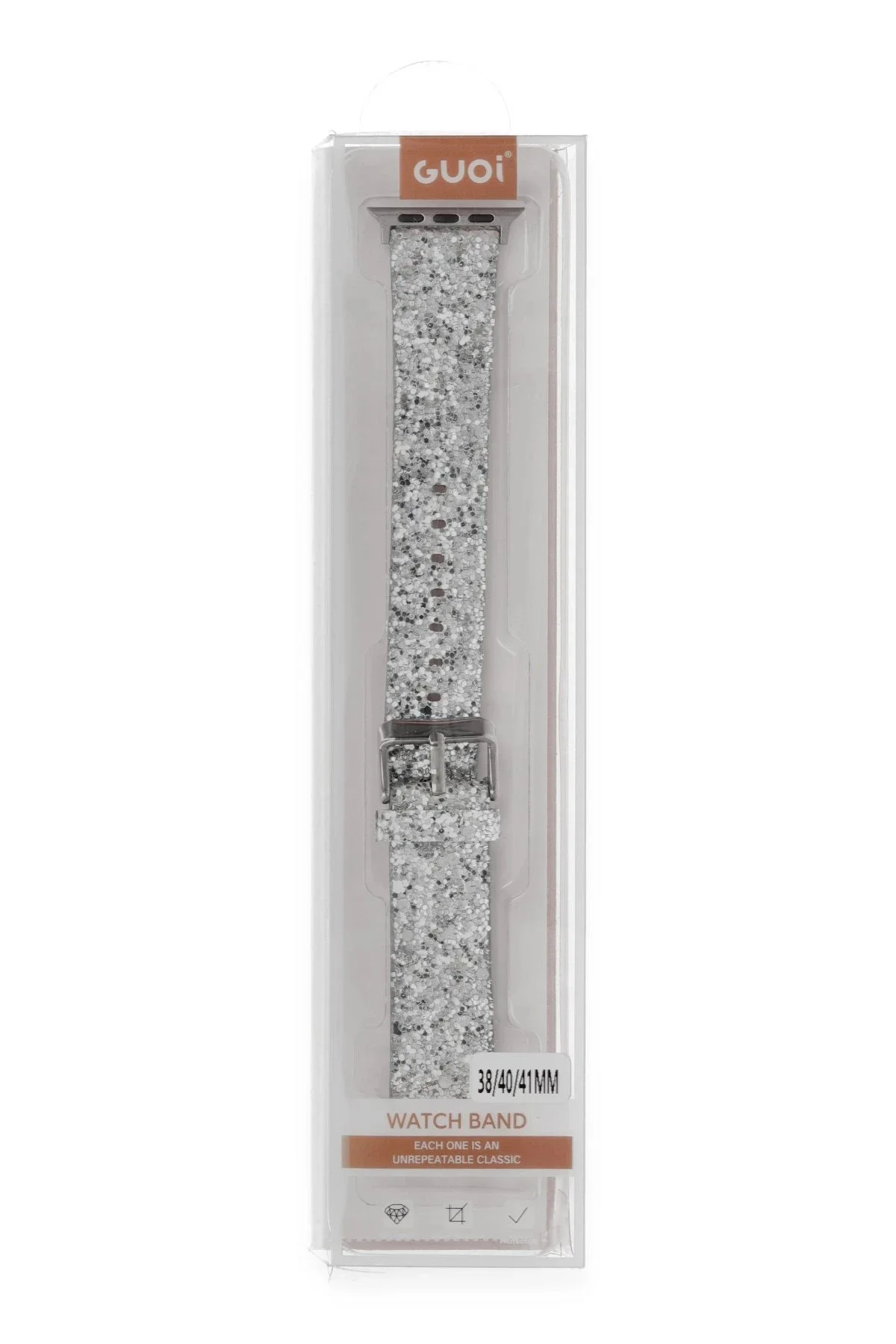 Newface Apple Watch 38mm Starry Taşlı Kordon - Gümüş