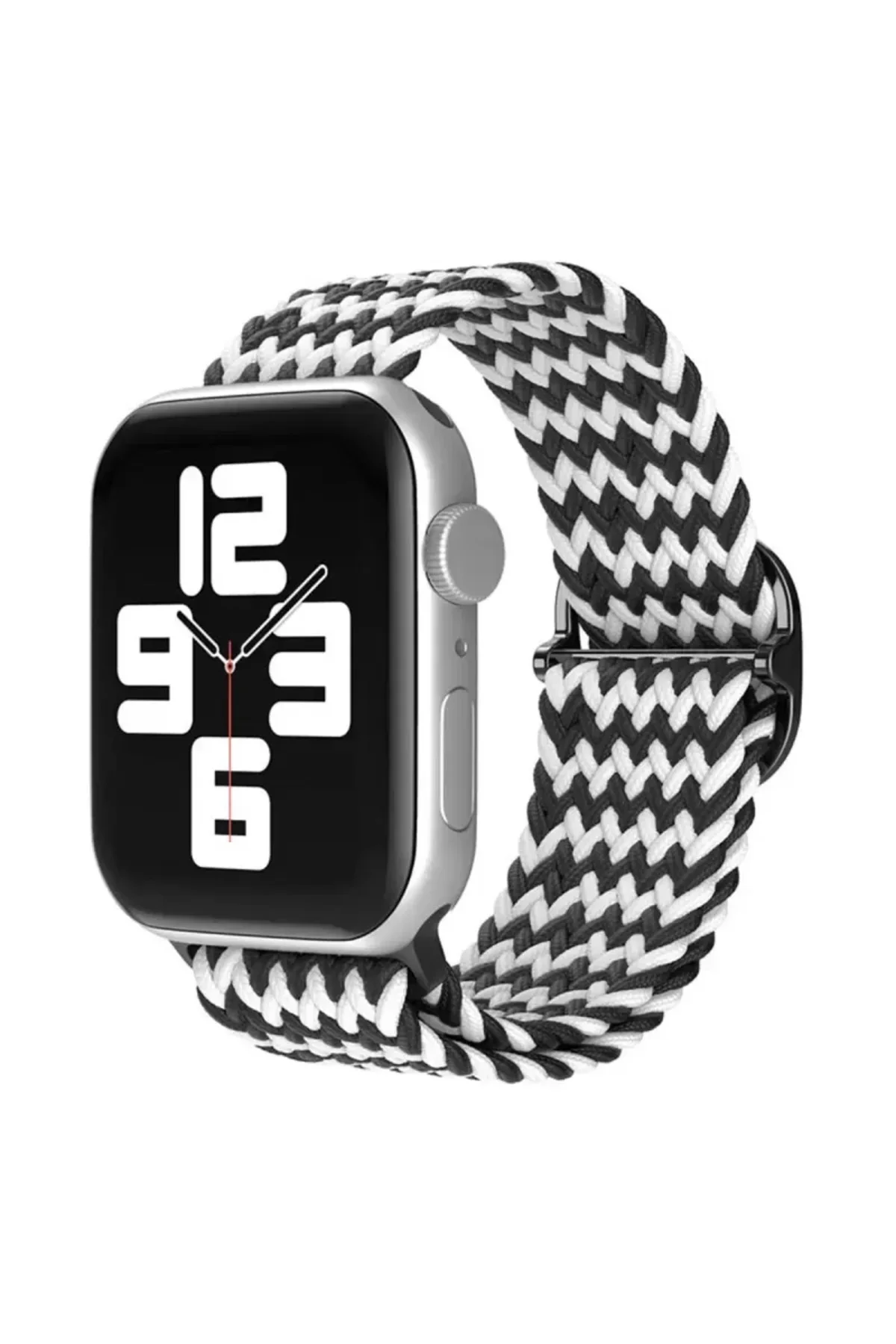Newface Apple Watch 38mm Star Kordon - Zigzag Siyah-beyaz