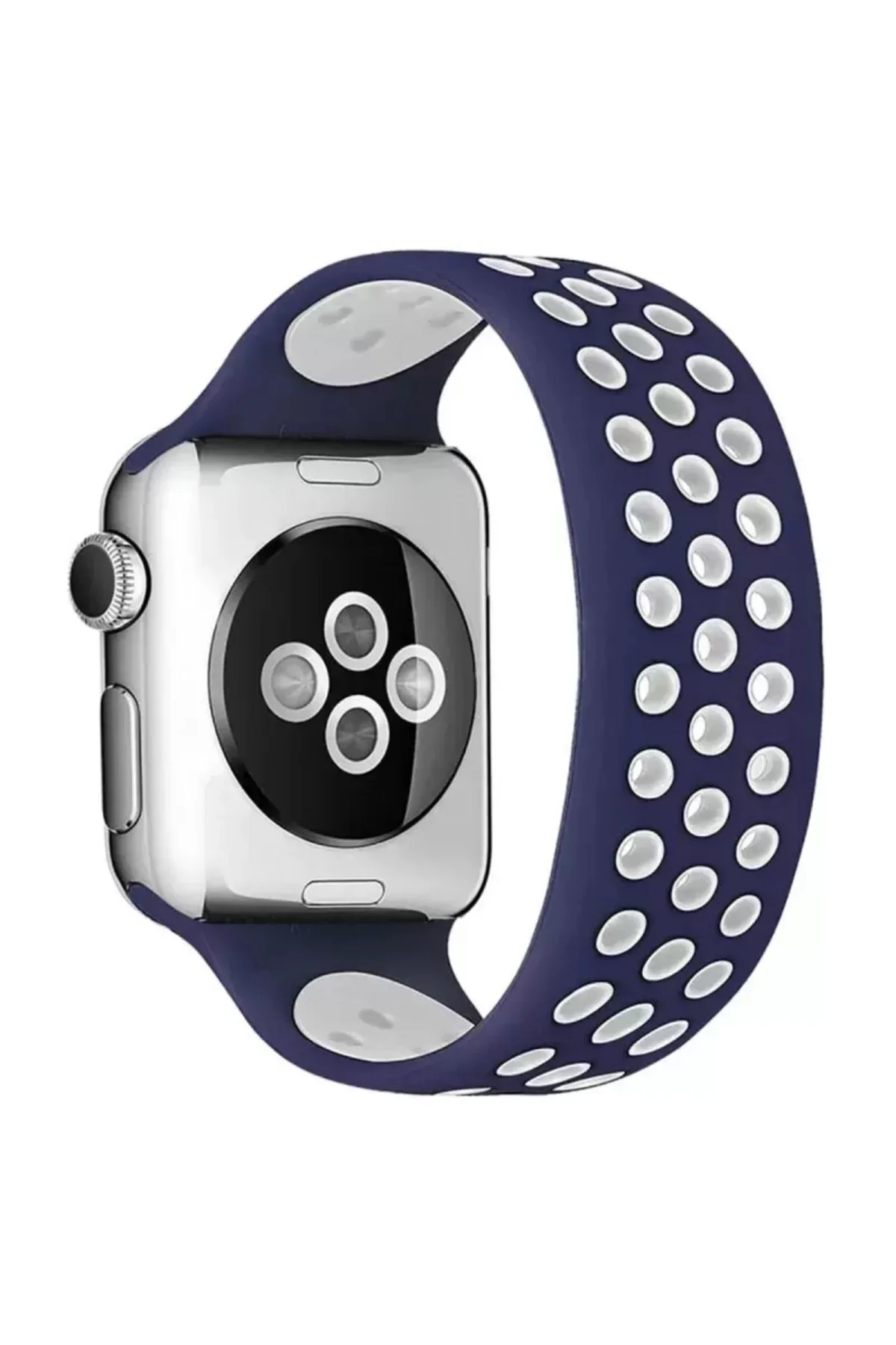 Newface Apple Watch 38mm Ayarlı Delikli Silikon Kordon - Lacivert
