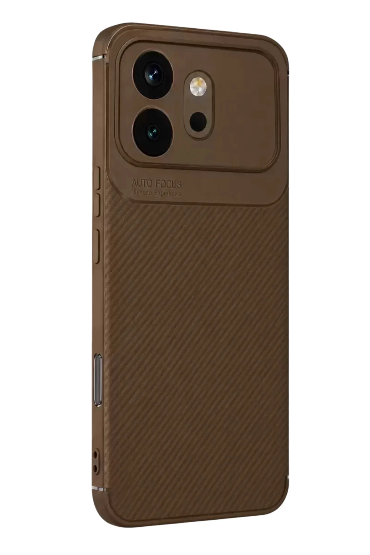 Newface Huawei Honor 600 Auto Focus Karbon Kapak - Kahverengi