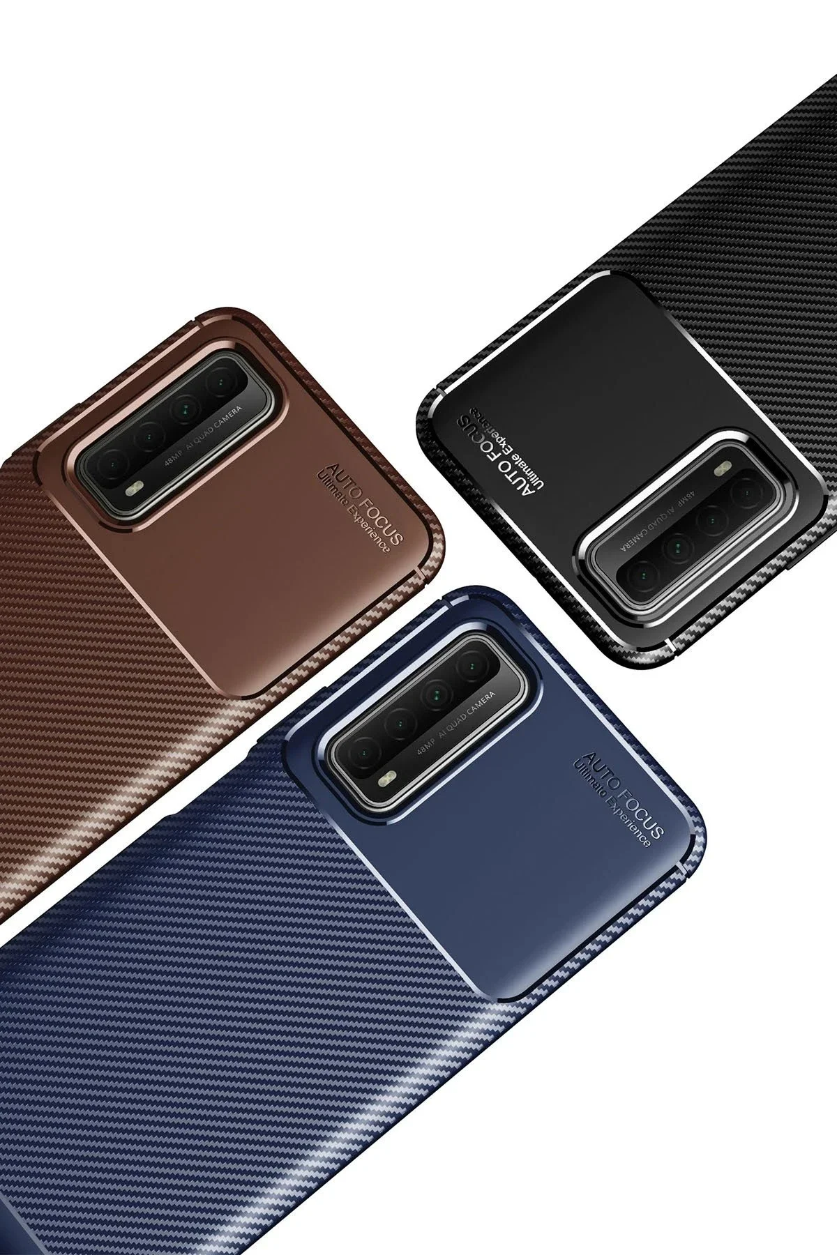 Newface Huawei P Smart 2021 Kılıf Auto Focus Karbon Kapak - Laciv