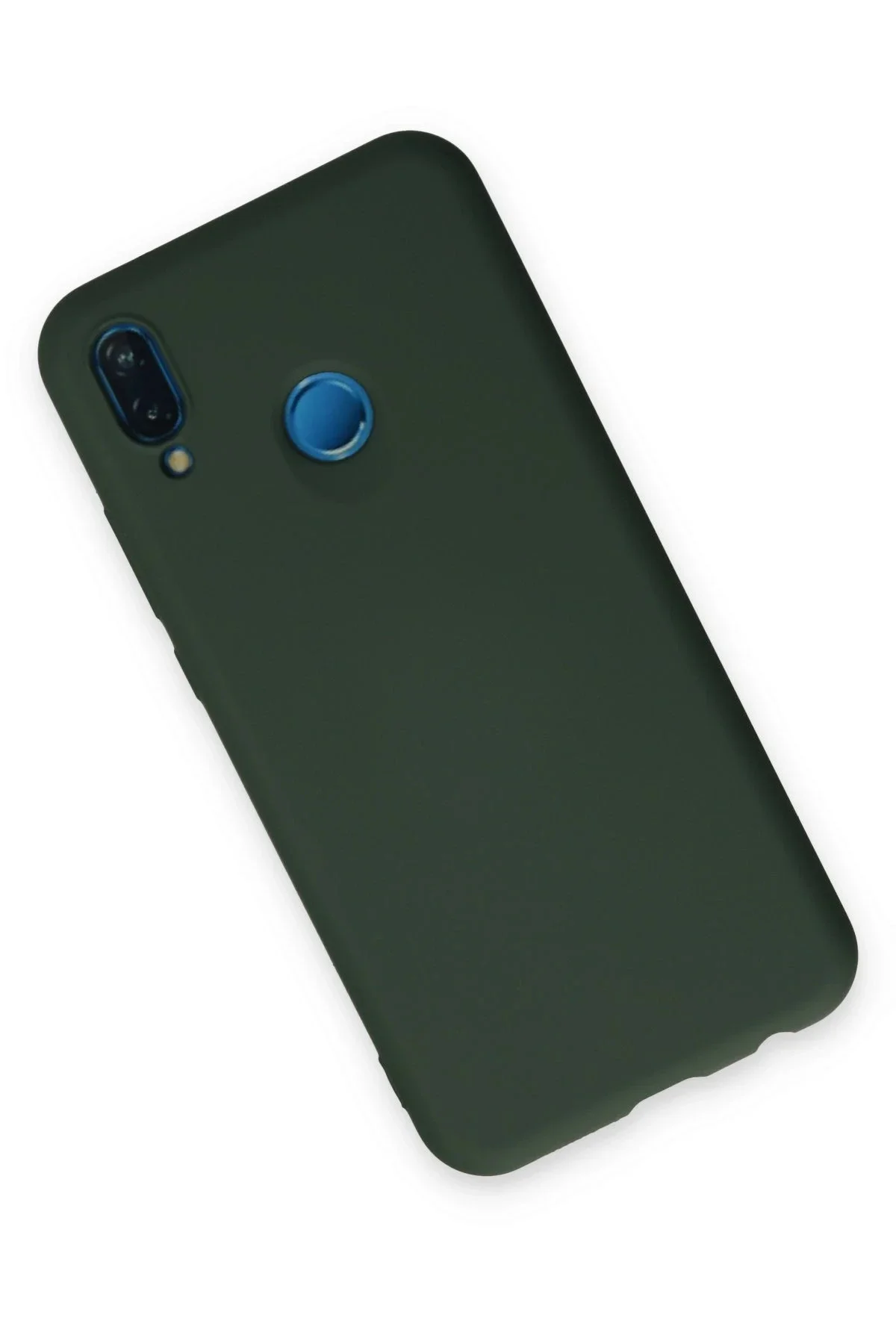 Newface Huawei P20 Lite Kılıf Nano İçi Kadife Silikon - Koyu Yeşi