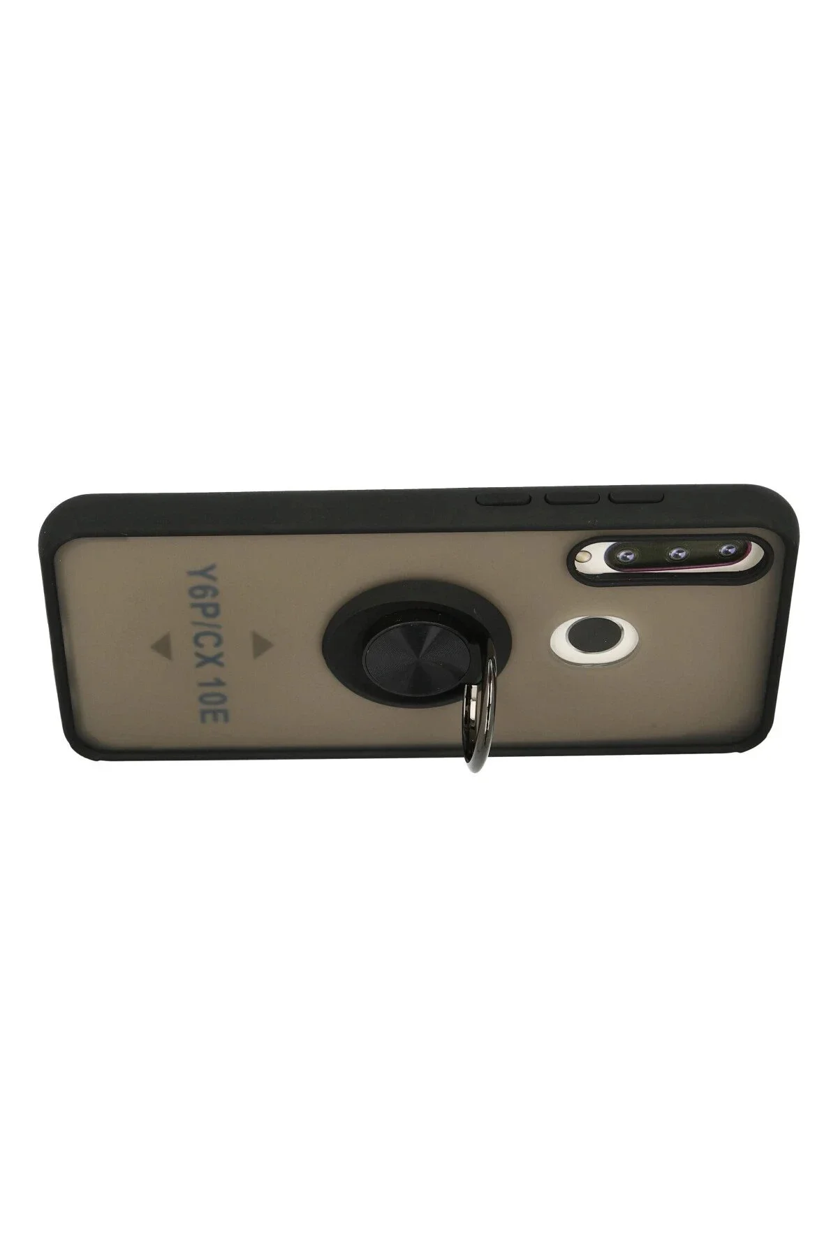 Newface Huawei Y6p Kılıf Montreal Yüzüklü Silikon Kapak - Siyah