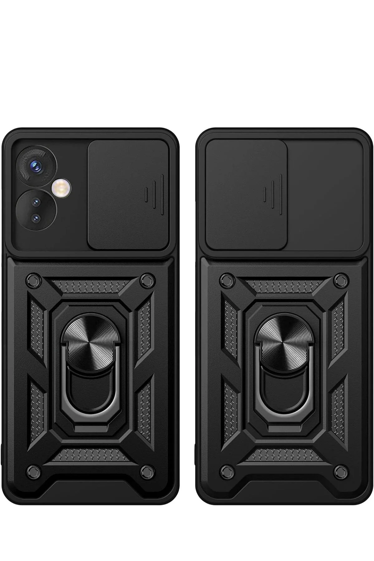 Newface İnfinix Hot 30 5g Kılıf Pars Lens Yüzüklü Silikon - Yeşil