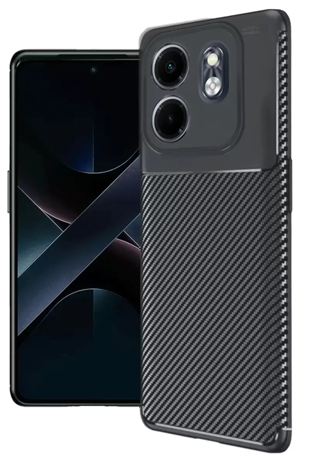 Newface İnfinix Smart 9 Kılıf Auto Focus Karbon Kapak - Siyah