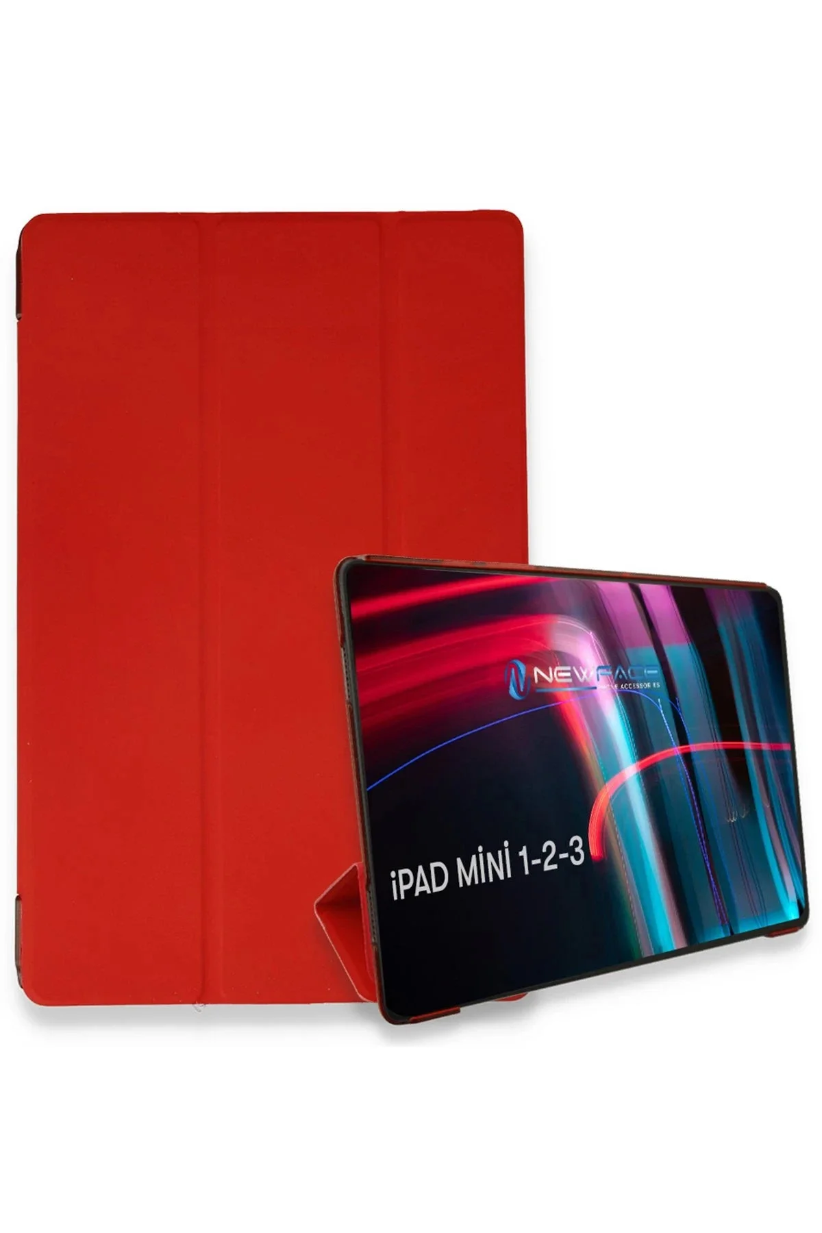 Newface İpad Mini 3 Kılıf Tablet Smart Kılıf - Kırmızı