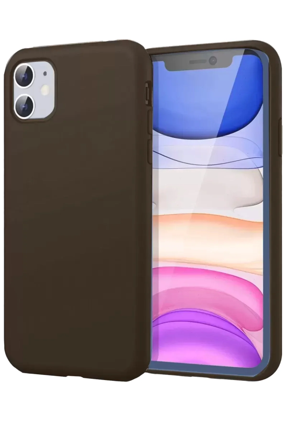 Newface İphone 11 Kılıf First Silikon - Kahverengi