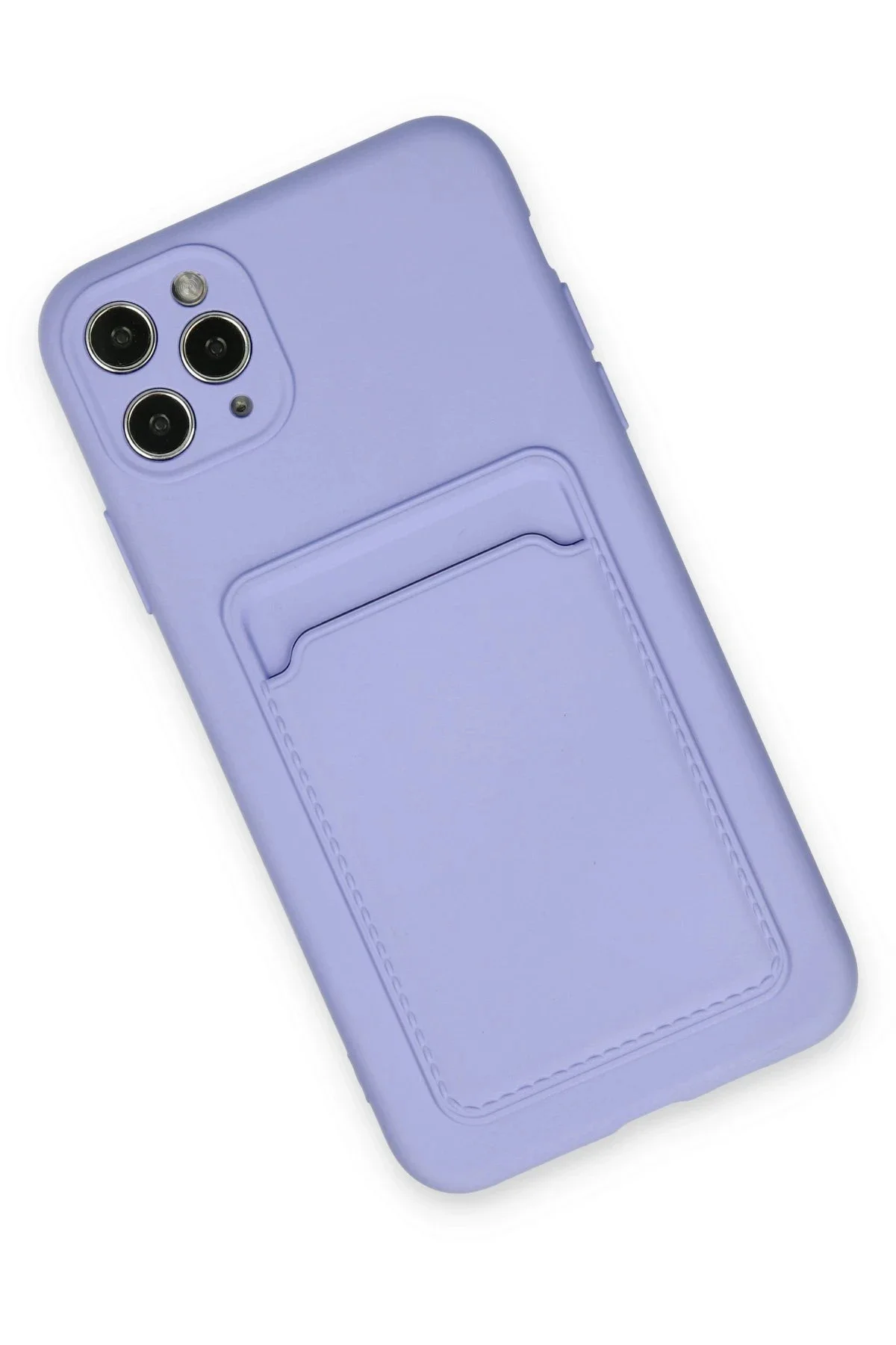 Newface İphone 11 Pro Max Kılıf Kelvin Kartvizitli Silikon - Lila