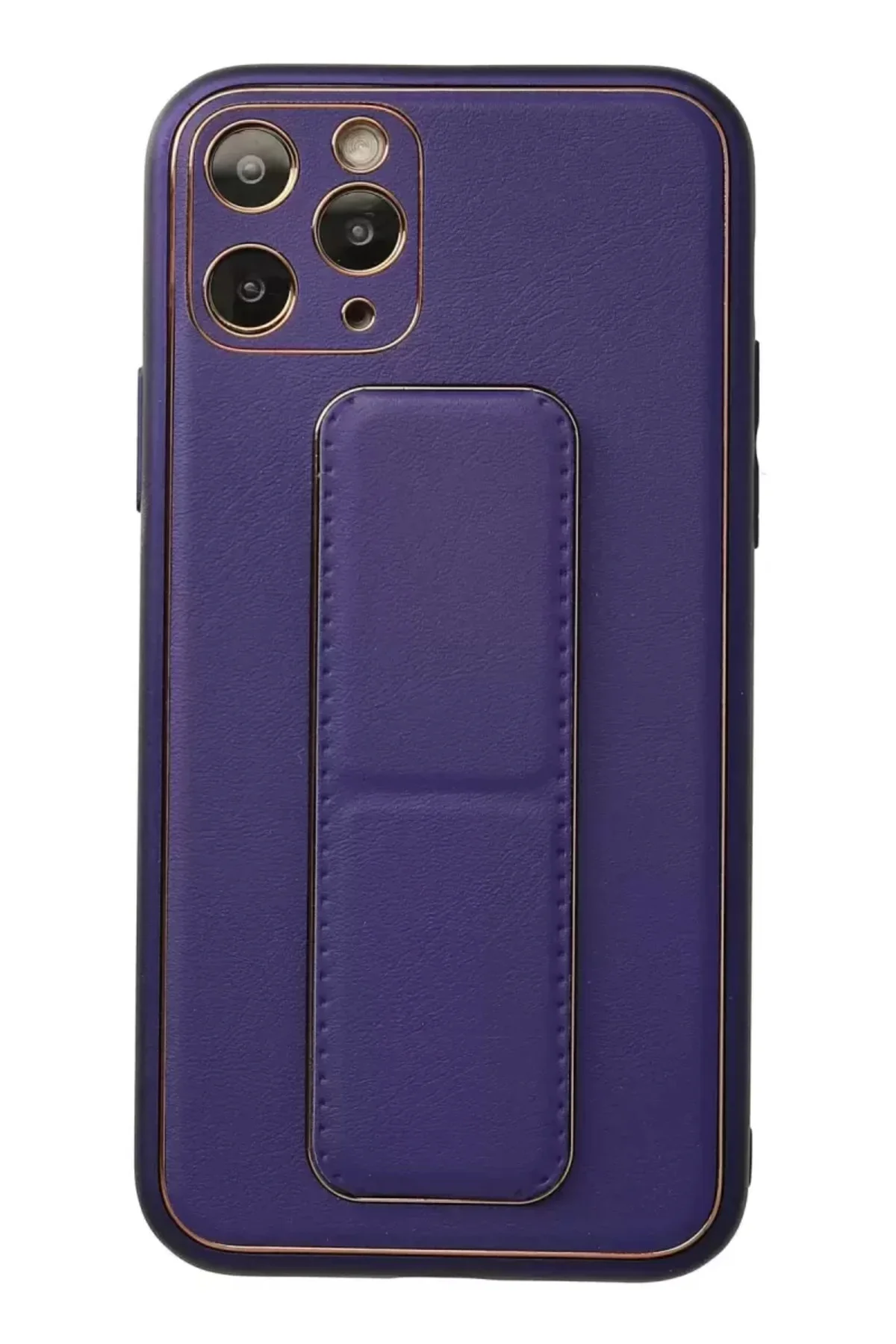 Newface İphone 11 Pro Kılıf Coco Deri Standlı Kapak - Mor