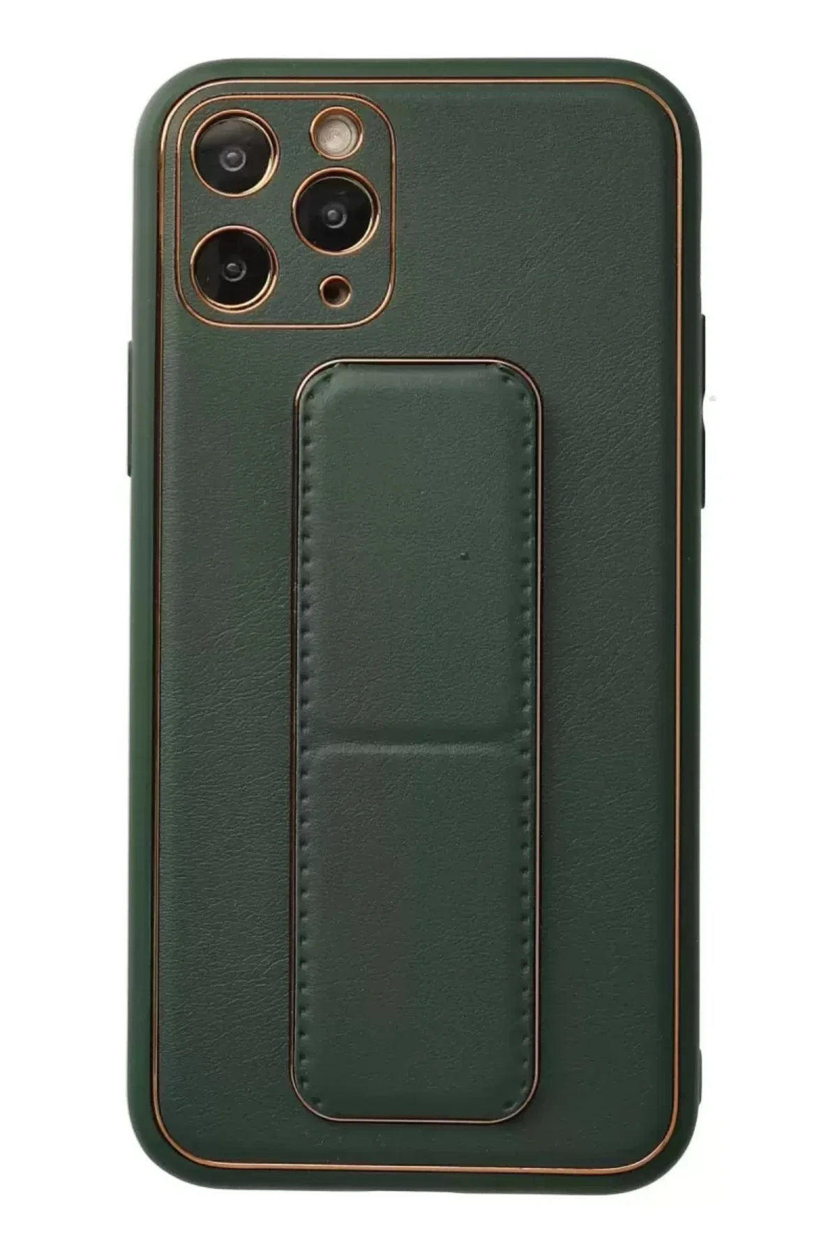 Newface İphone 11 Pro Kılıf Coco Deri Standlı Kapak - Yeşil