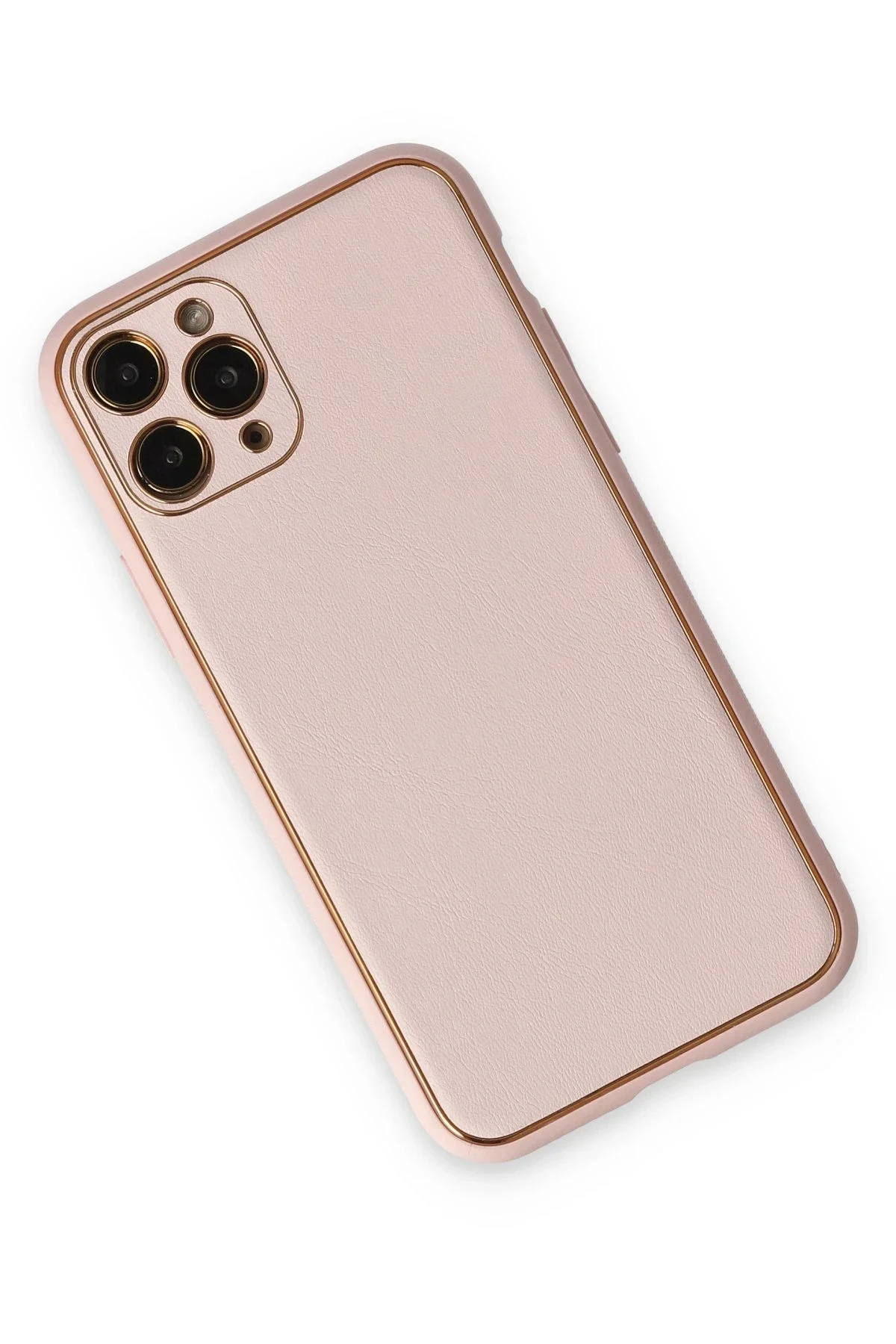 Newface İphone 11 Pro Kılıf Coco Deri Silikon Kapak - Pudra